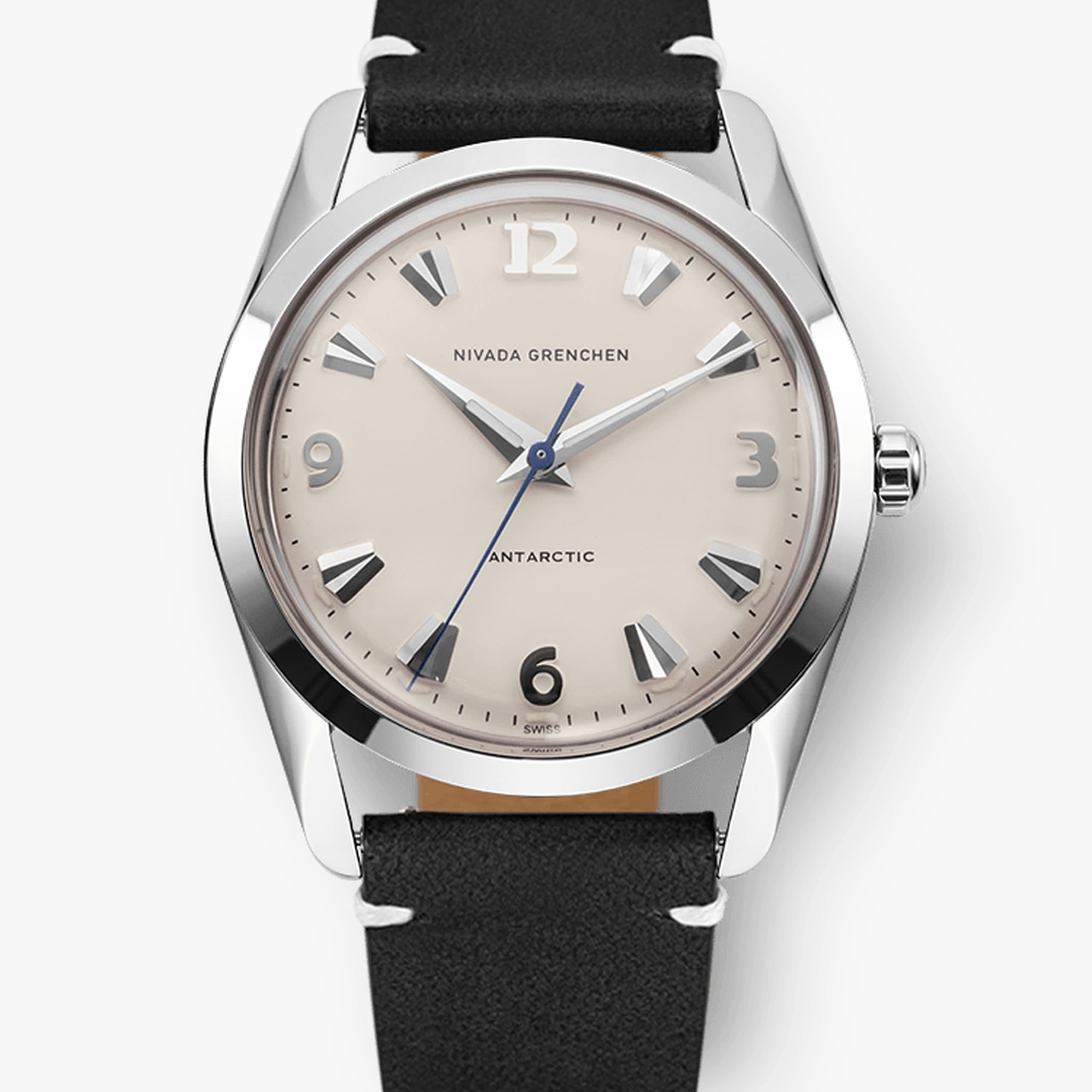 Nivada Antarctic Eggshell White Luminova - 35mm - Brown Racing strap