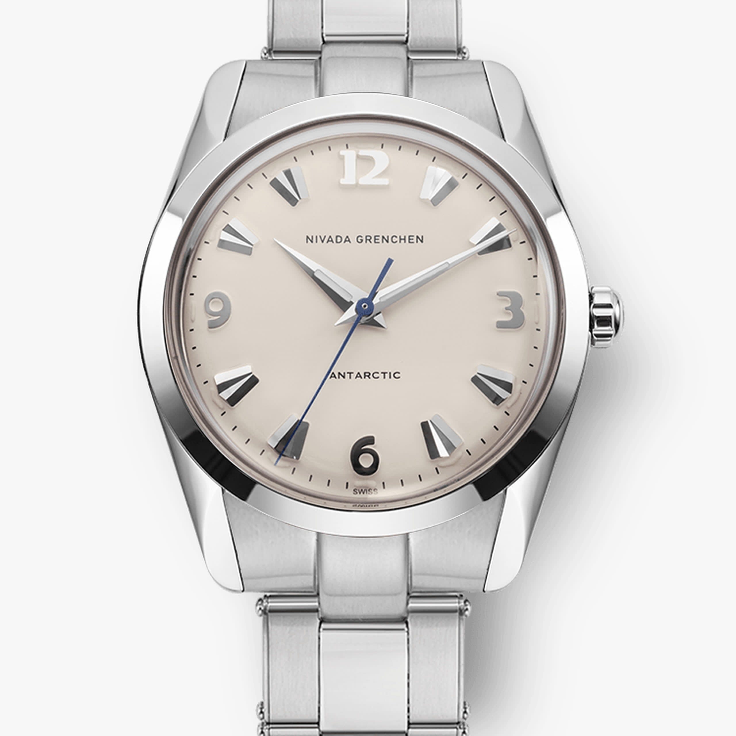 Nivada Antarctic Eggshell White Luminova - 35mm - Brown Racing strap