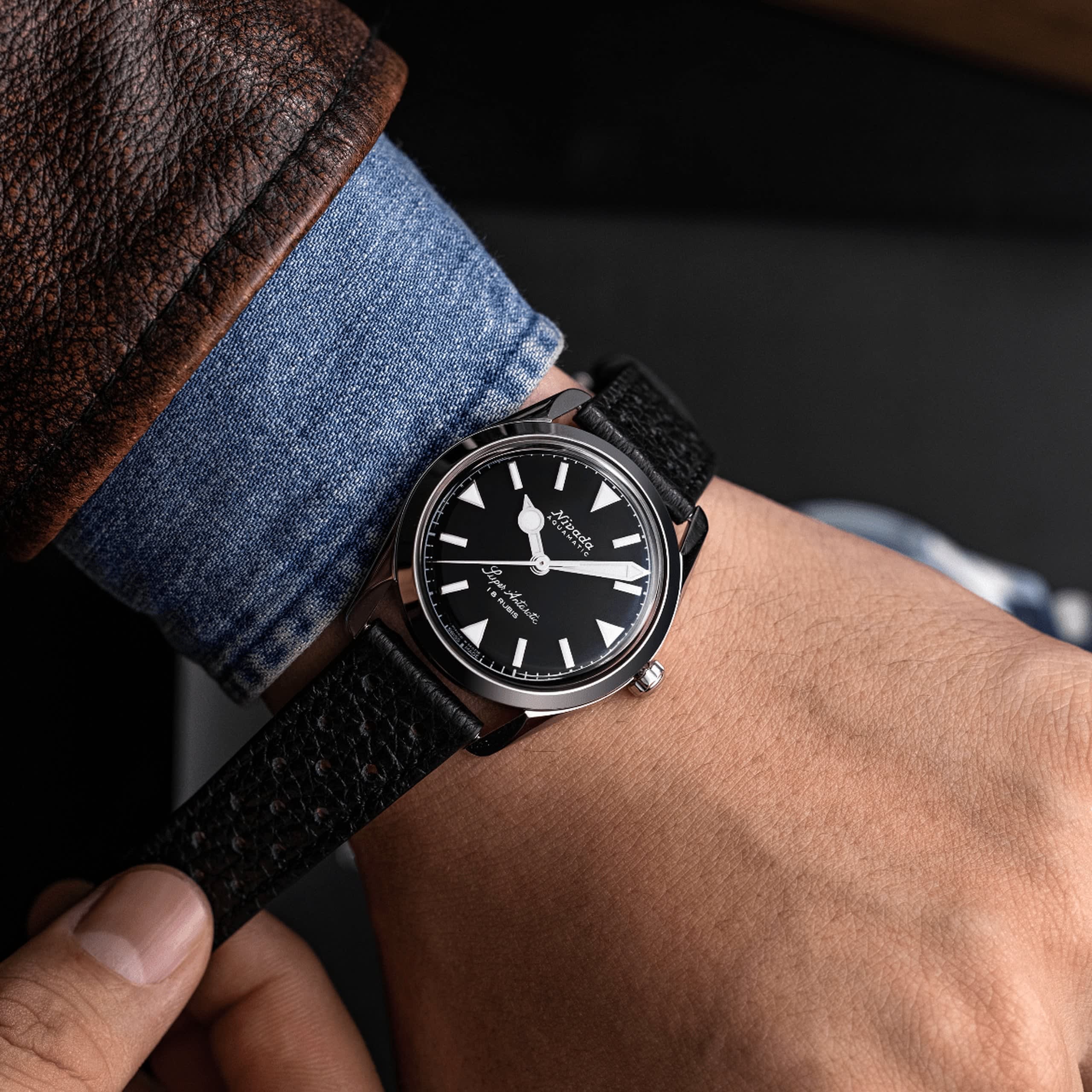 Nivada Super Antarctic Black White Luminova - 35mm - Black Racing