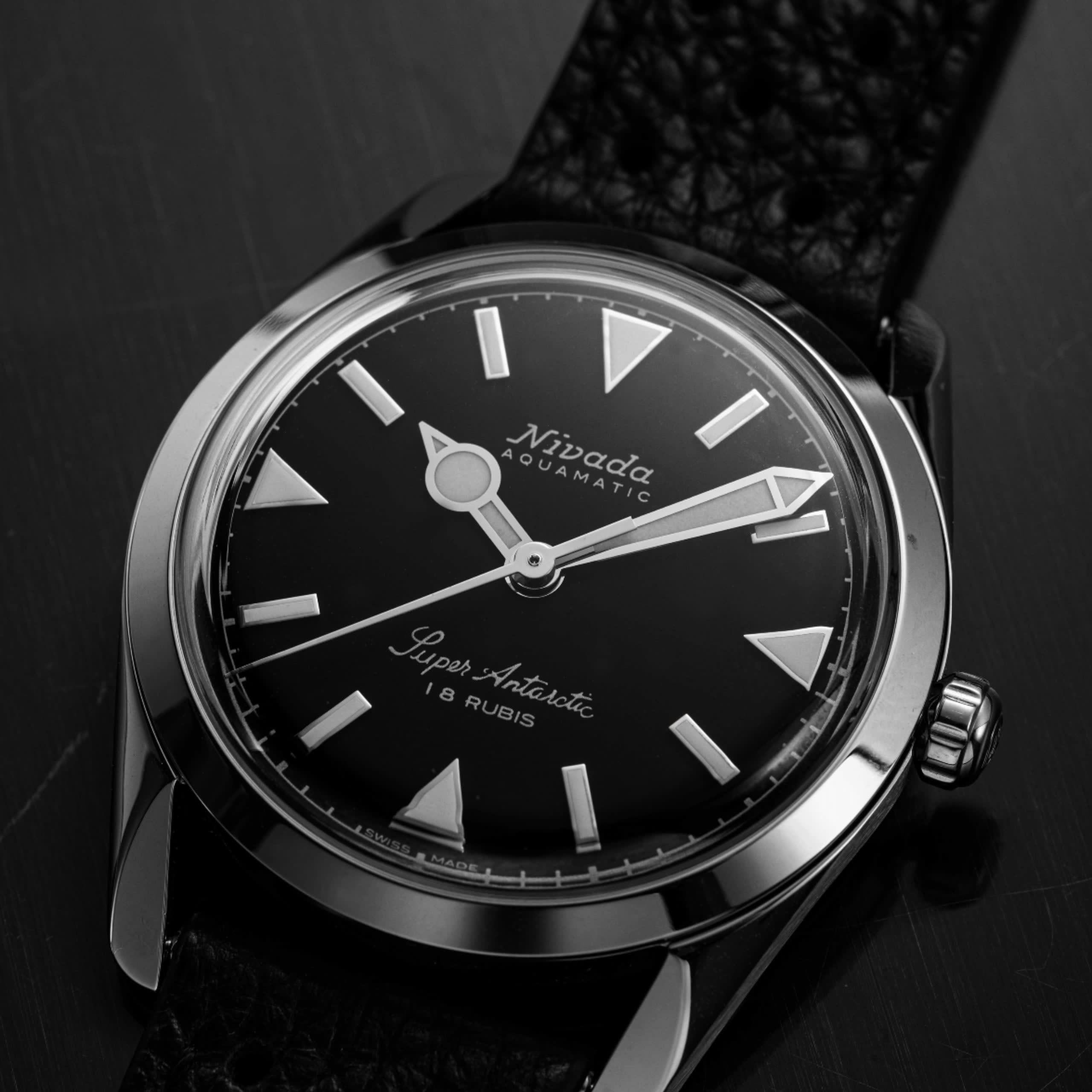 Nivada Super Antarctic Black White Luminova - 35mm - Black Racing