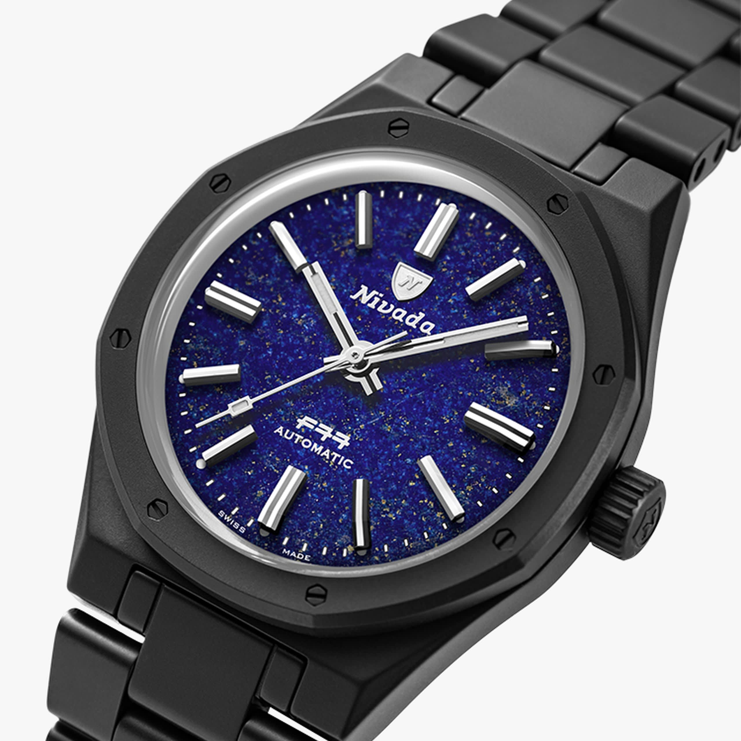 Nivada F77 Black Ceramic Lapis Lazuli MK1 - 37mm