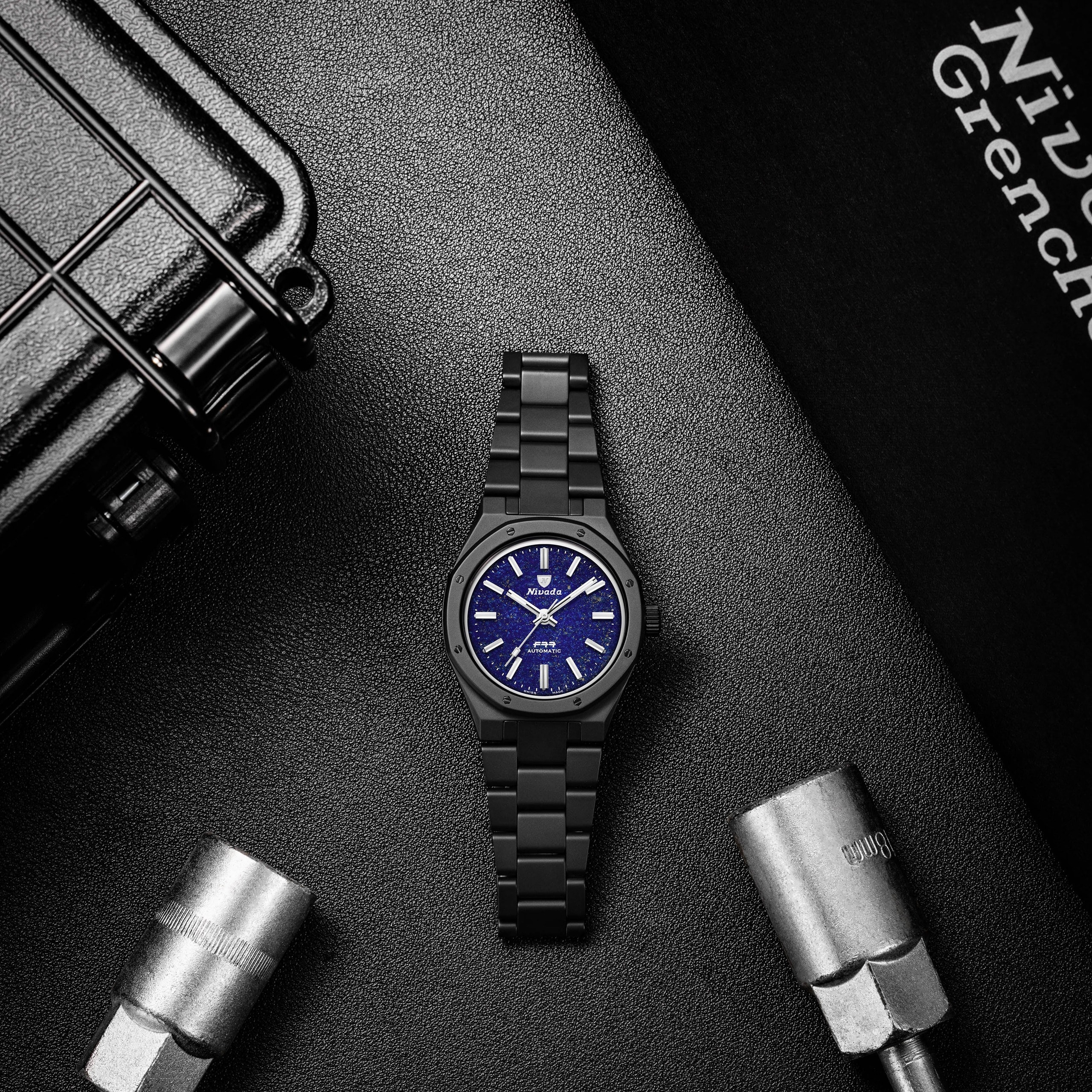 Nivada F77 Black Ceramic Lapis Lazuli MK1 - 37mm