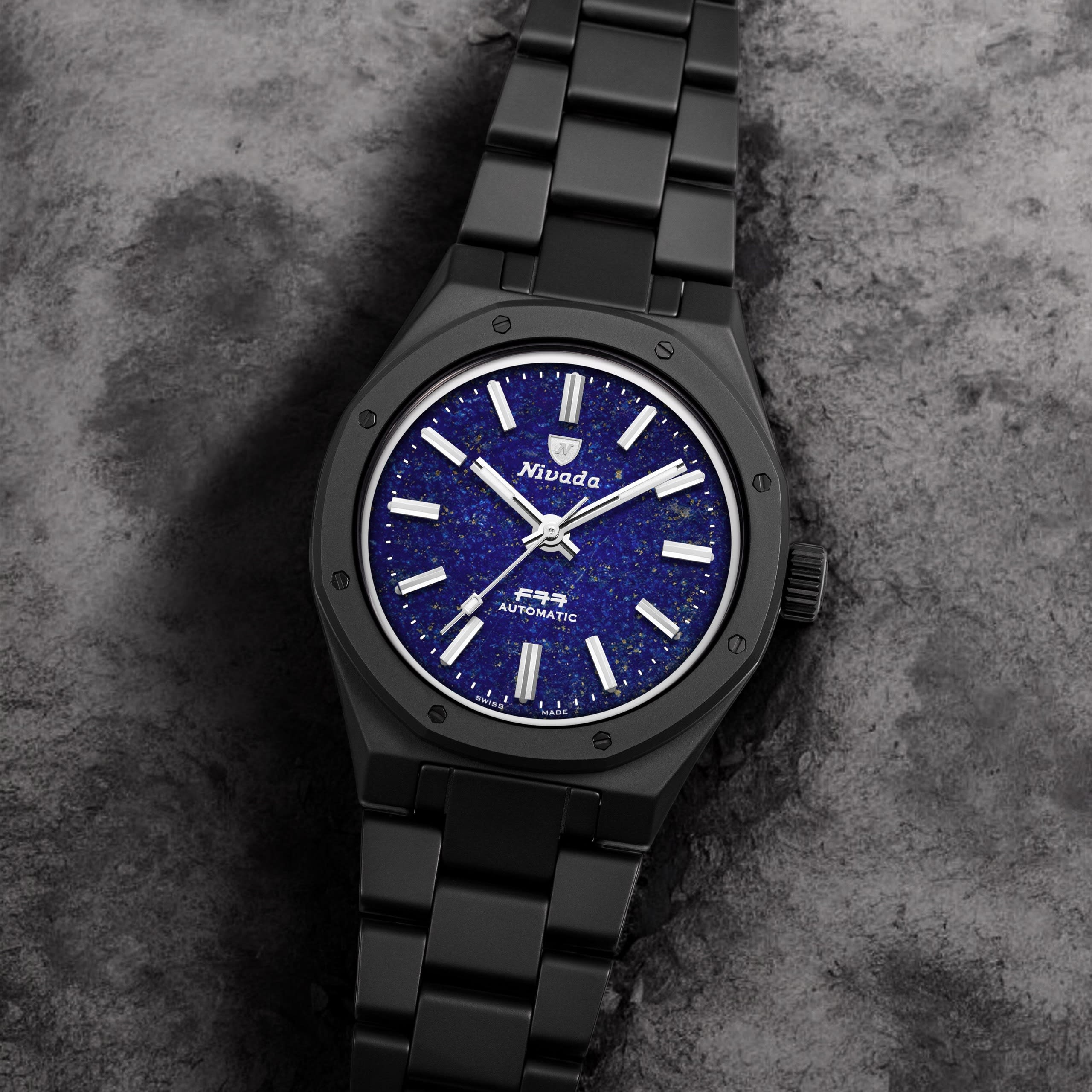 Nivada F77 Black Ceramic Lapis Lazuli MK1 - 37mm