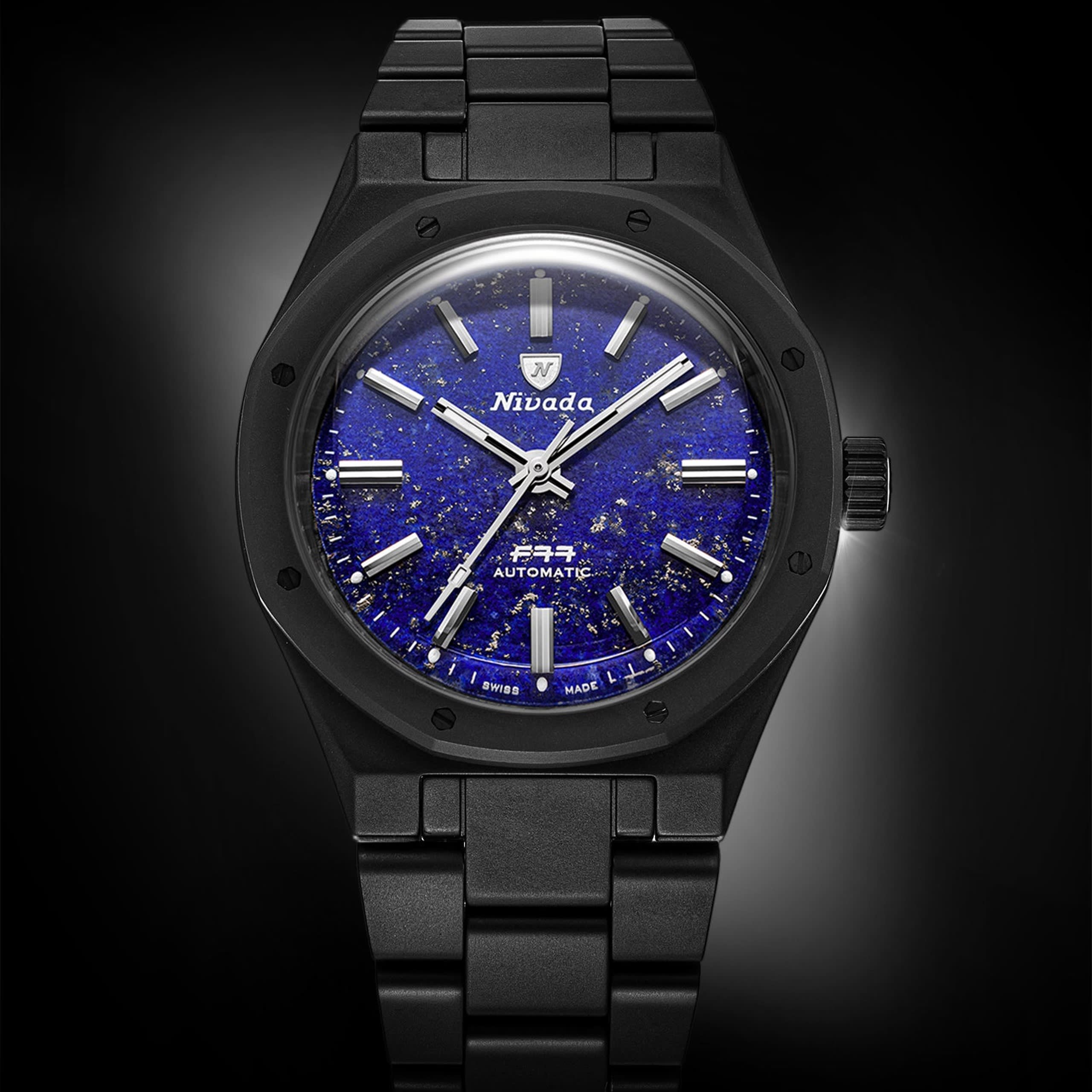 Nivada F77 Black Ceramic Lapis Lazuli MK1 - 37mm