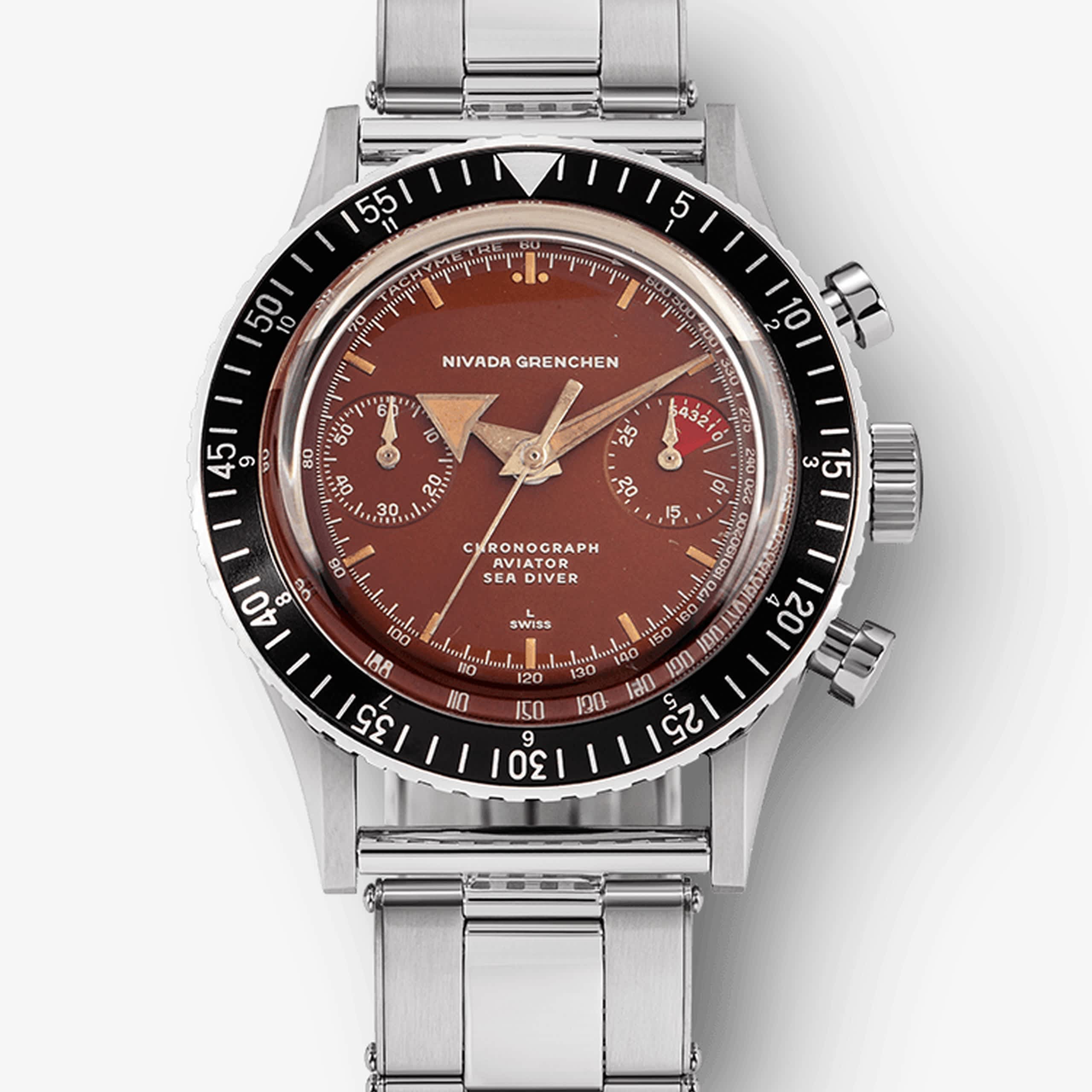 Nivada Broad Arrow « Tropical Dial » INTER.BEZEL - Manual - Black leather
