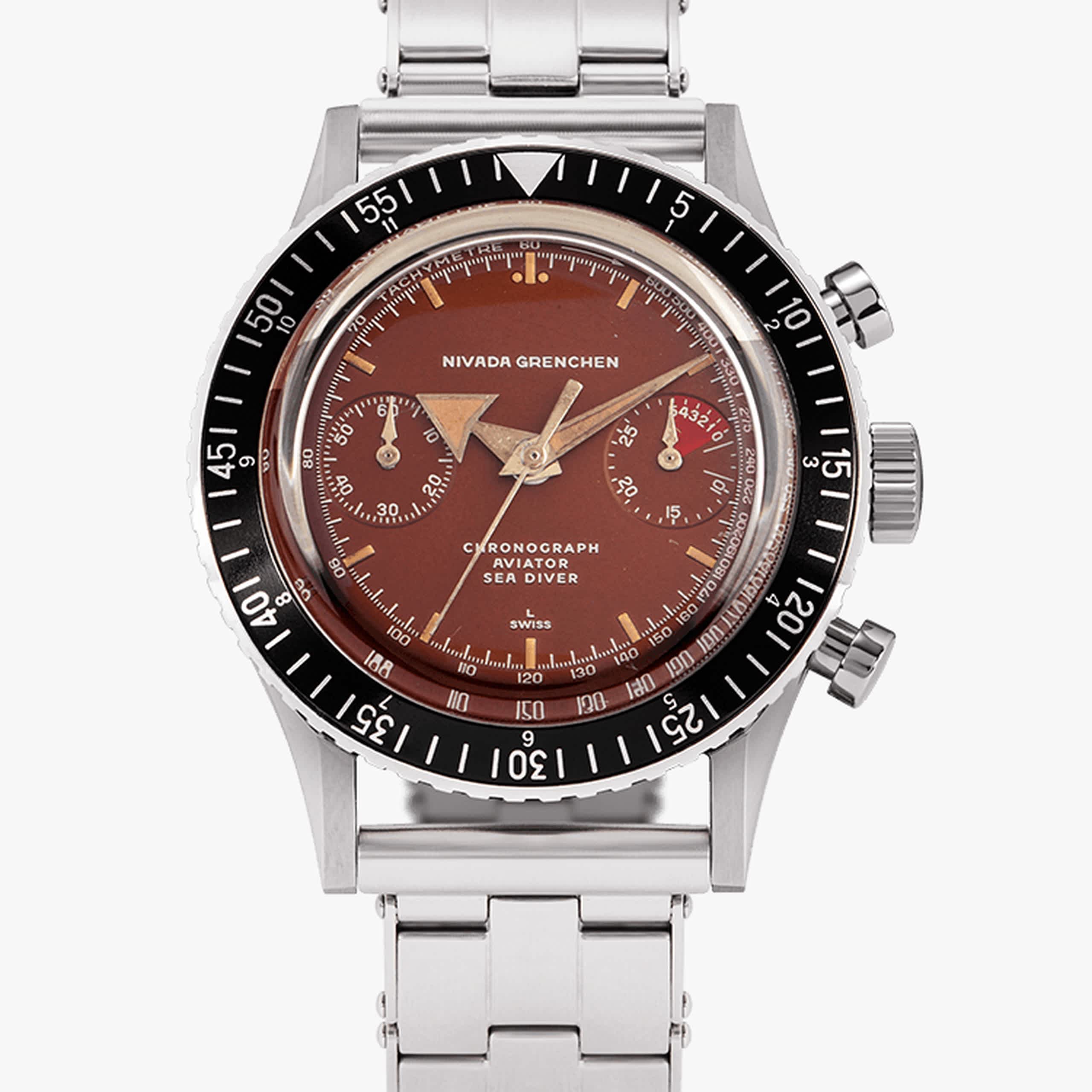 Nivada Broad Arrow « Tropical Dial » INTER.BEZEL - Manual - Black leather