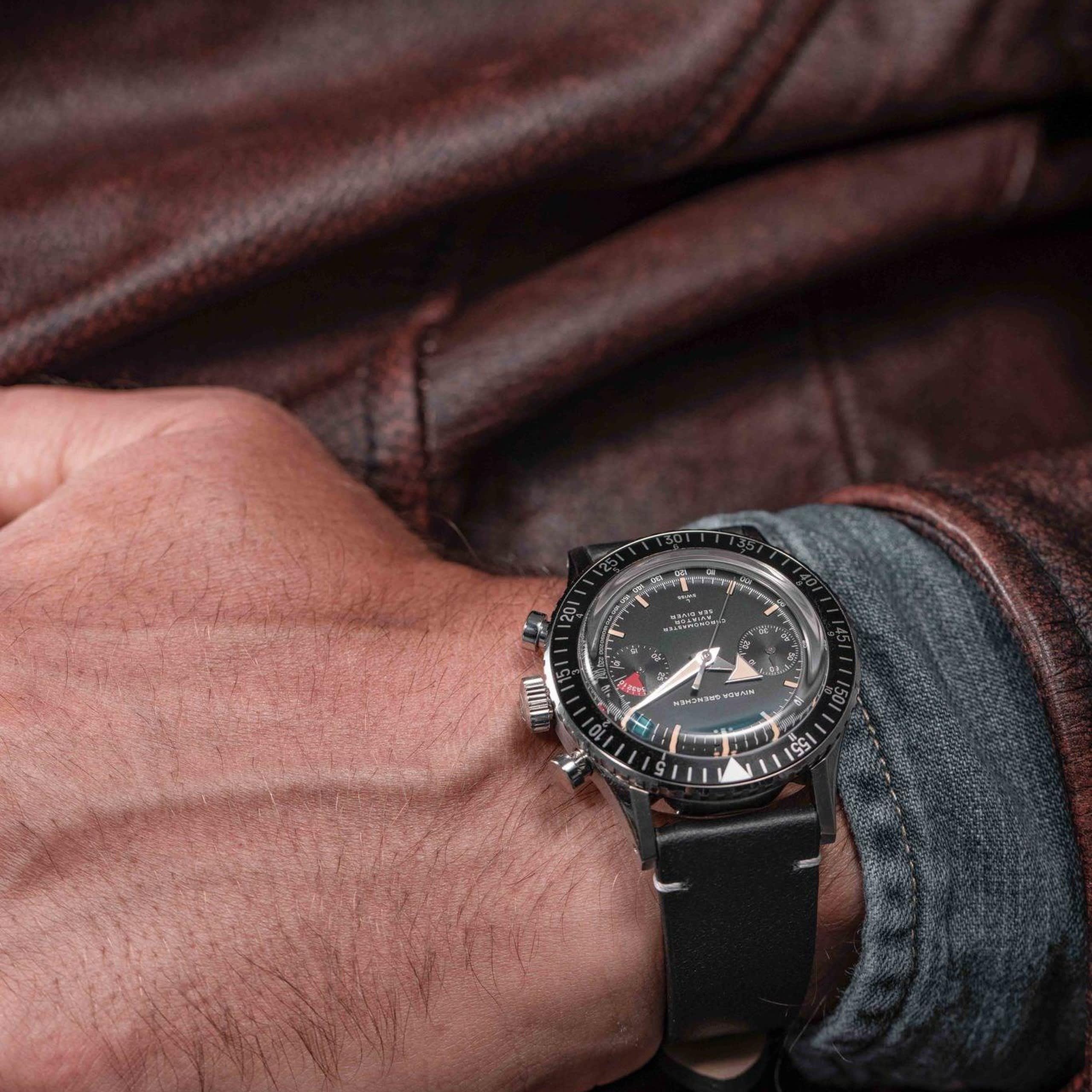 Nivada Broad Arrow INTER.BEZEL - Manual - Black leather
