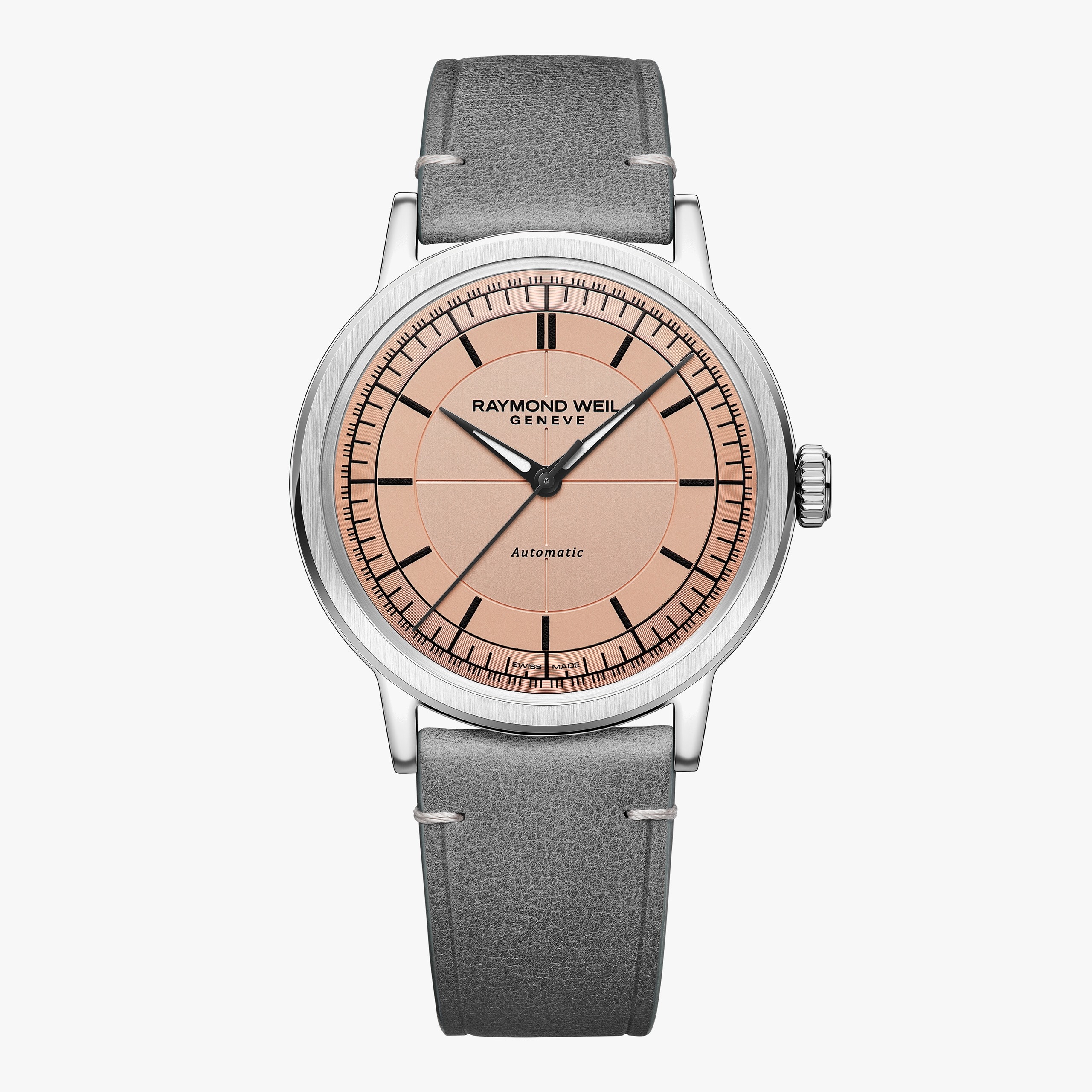 Raymond Weil Millesime Men's Automatic Grey Leather Strap Watch