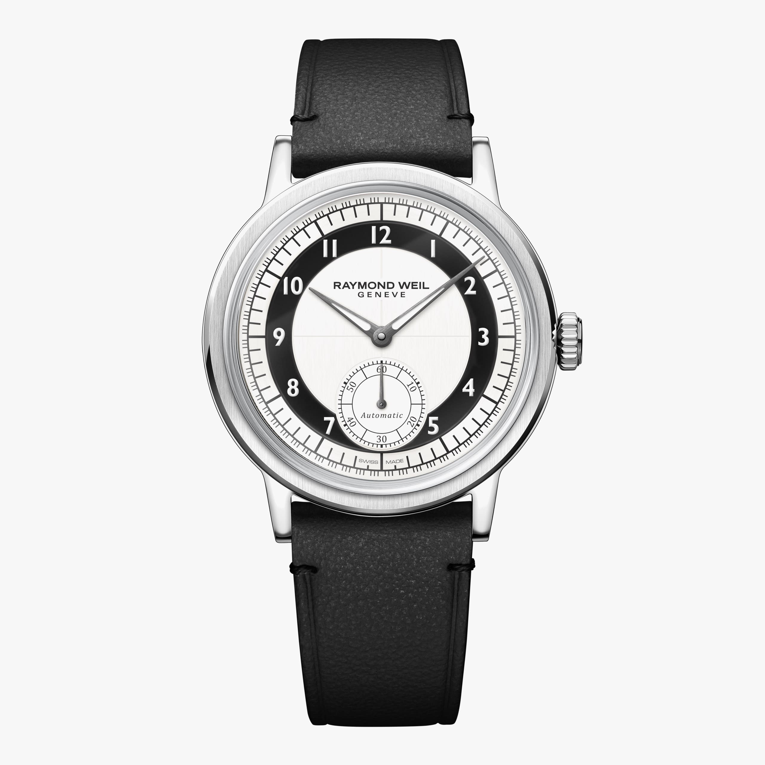 Raymond Weil Millesime Men's Automatic Small Seconds Tuxedo Black and White Dial Watch