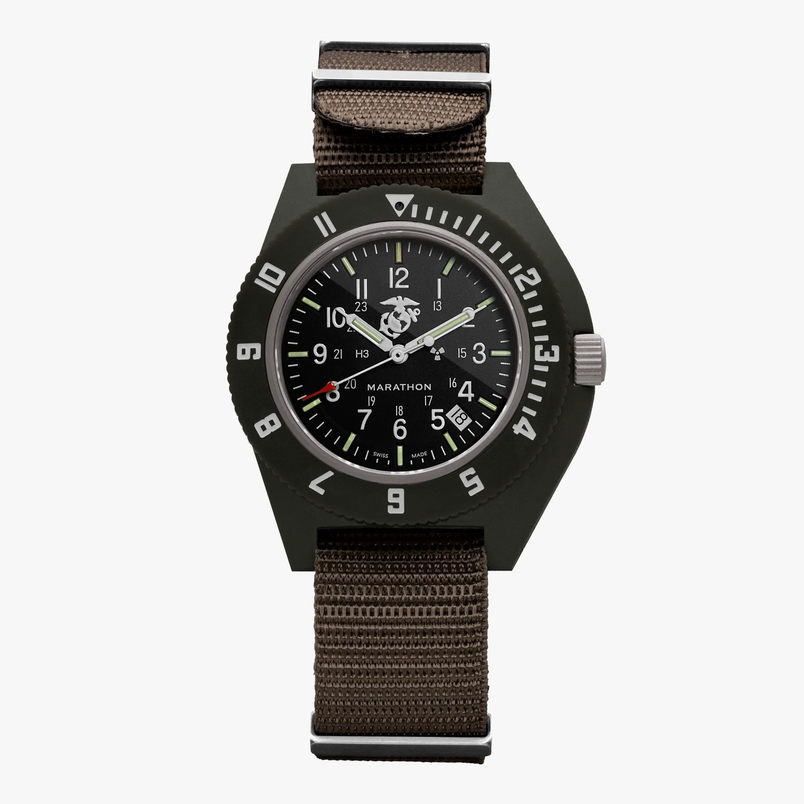 Marathon Official Usmc Sage Green Pilot's Navigator with Date (Ballistic Nylon)