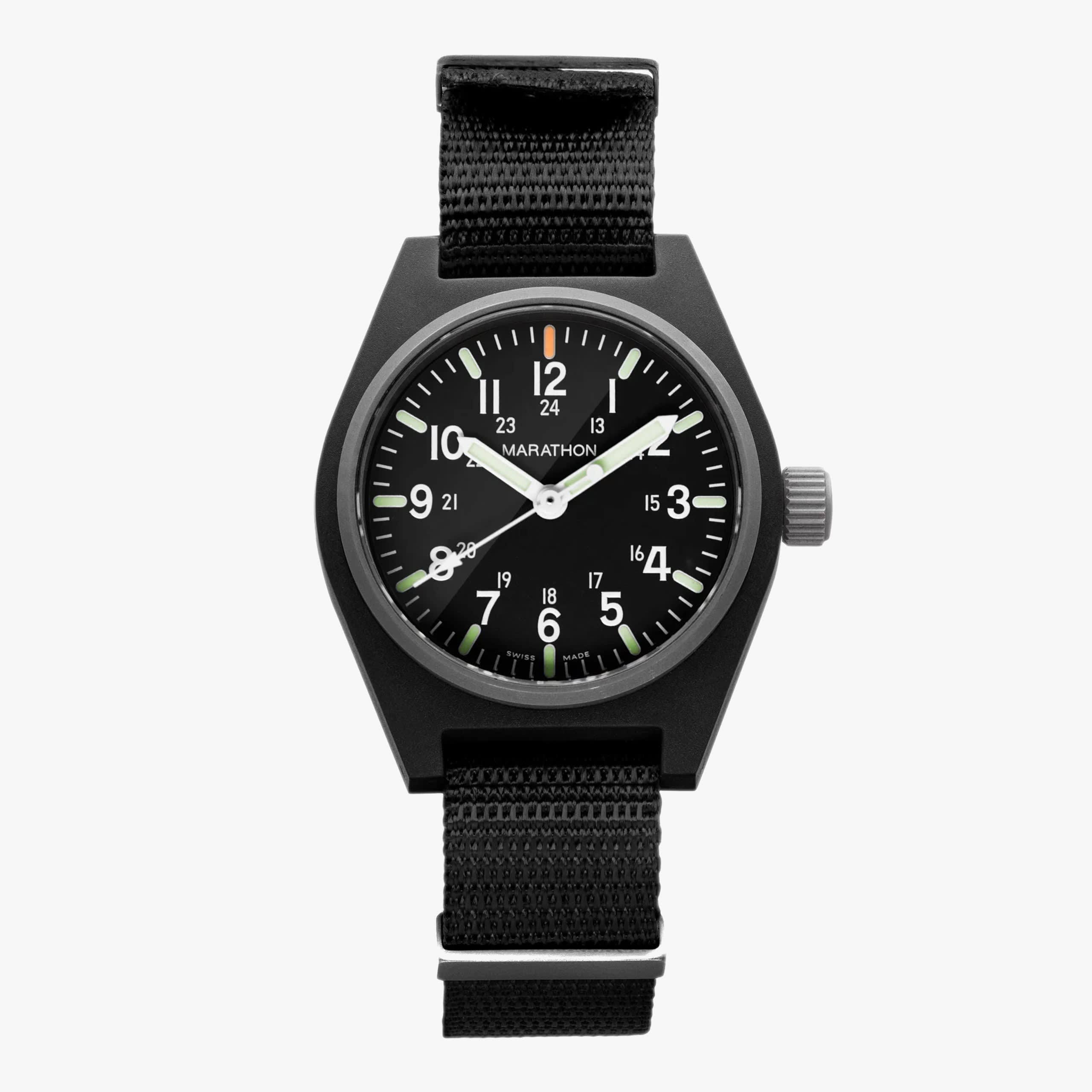 Marathon Black General Purpose Quartz with MaraGlo (GPQ) (Standard Issue / Nylon DEFSTAN)