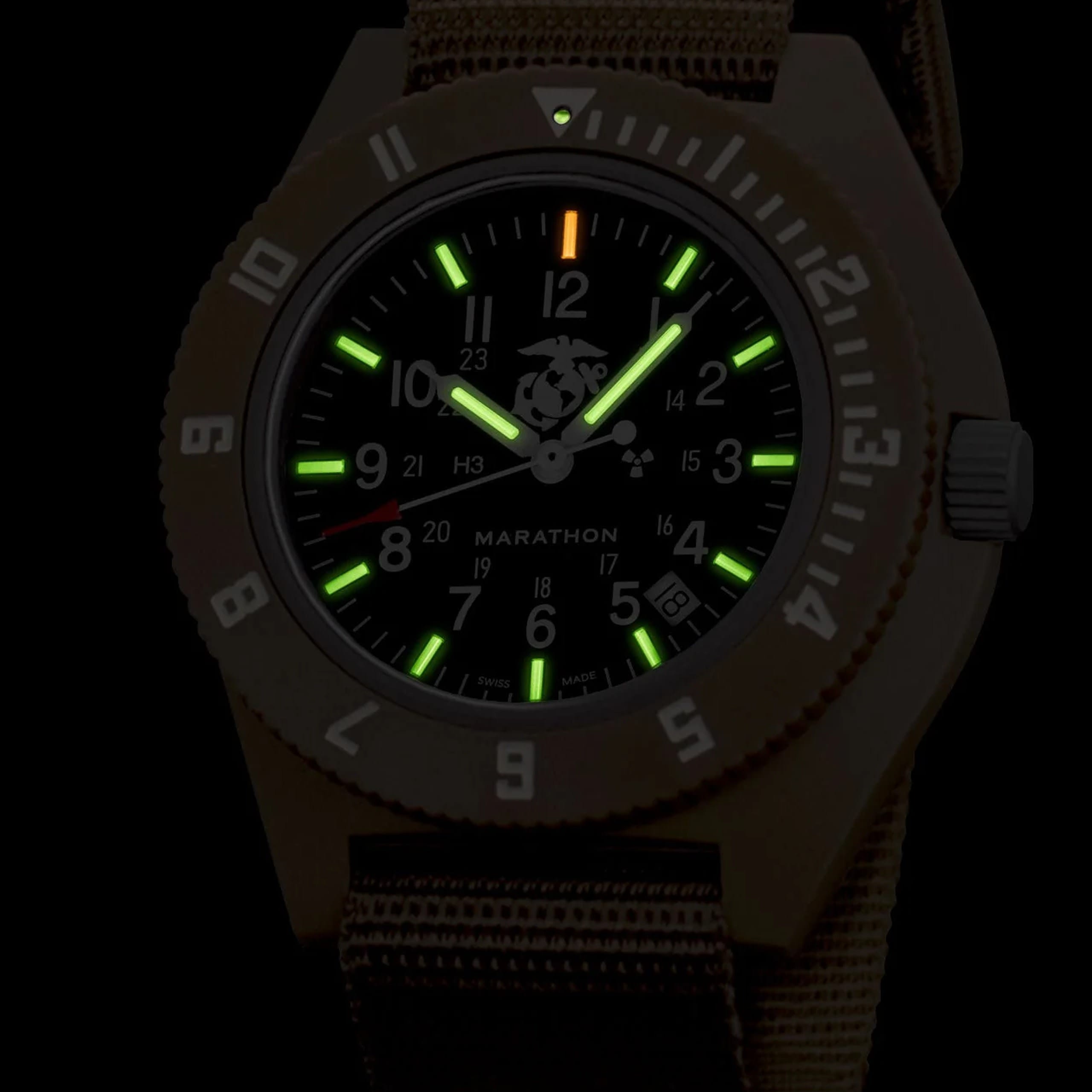 Marathon Official Usmc Desert Tan Pilot's Navigator with Date (Nylon DEFSTAN)