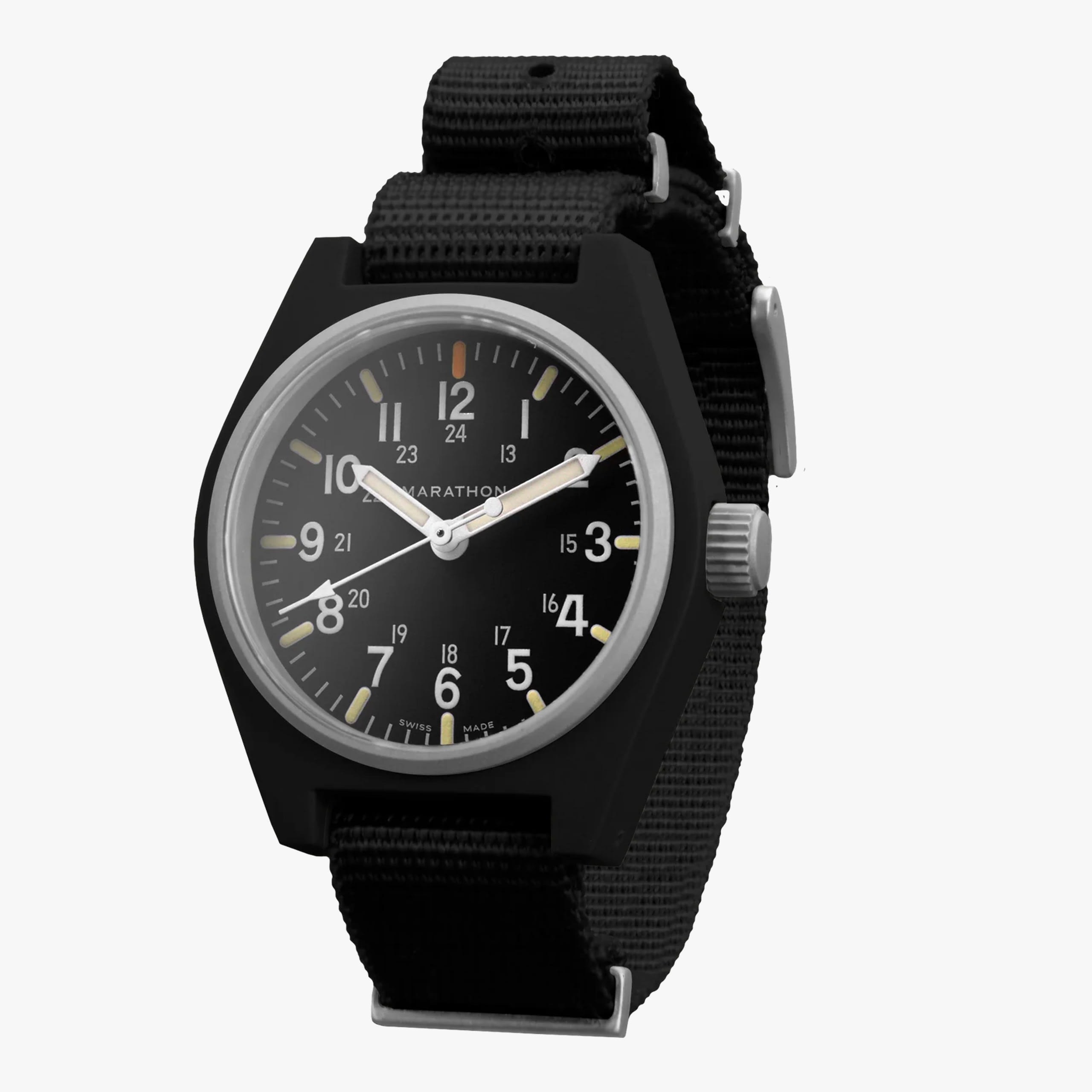Marathon Black General Purpose Quartz with MaraGlo (GPQ) (Standard Issue / Nylon DEFSTAN)