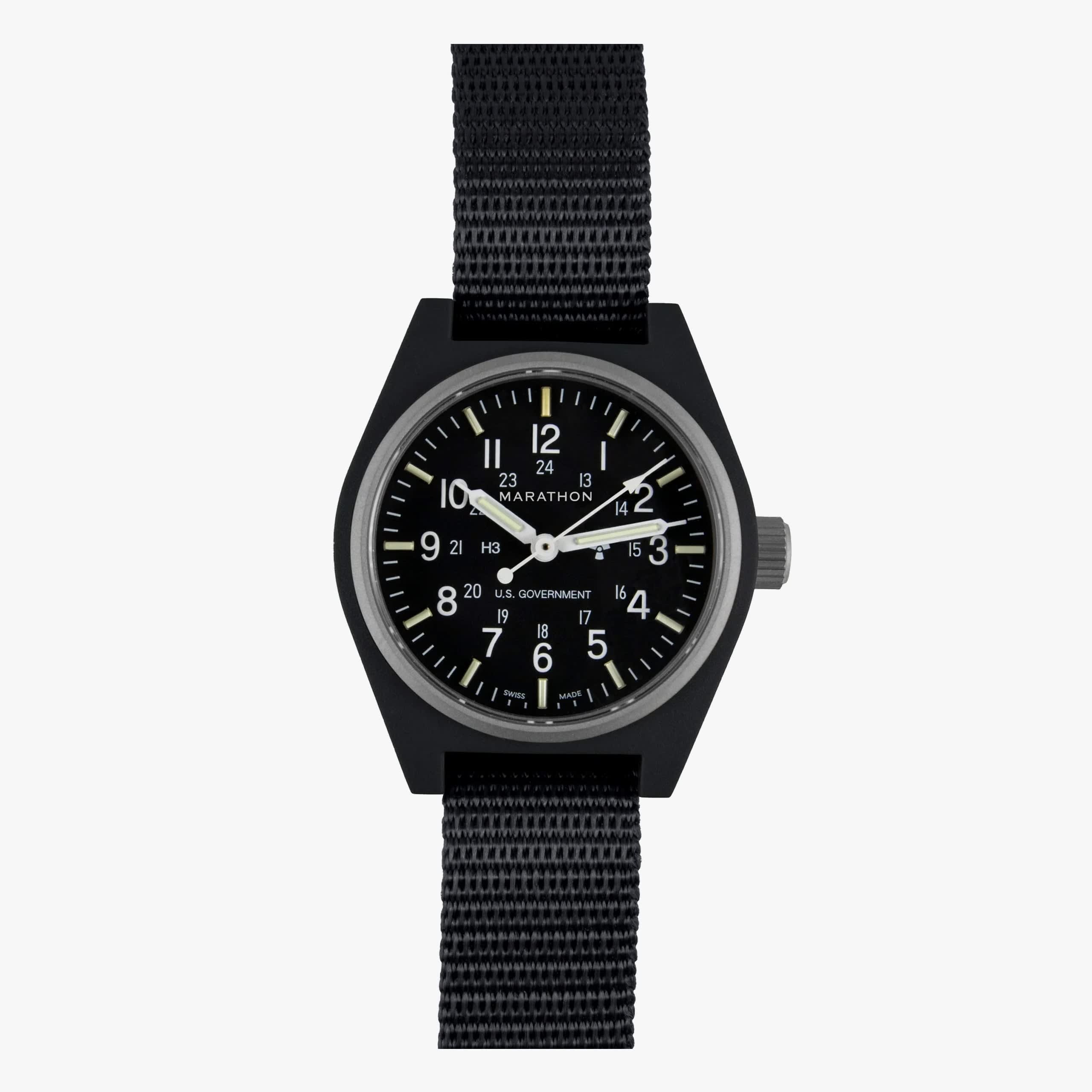 Marathon Black General Purpose Quartz (GPQ) (US Gov / Nylon DEFSTAN)