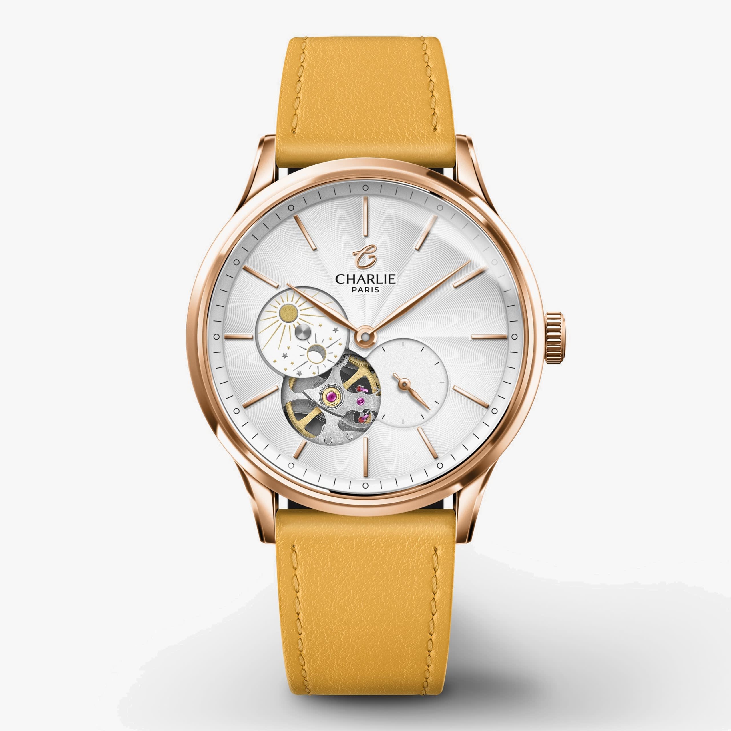 Charlie Paris Initial 36 - Open Heart Day/Night - Rose Gold