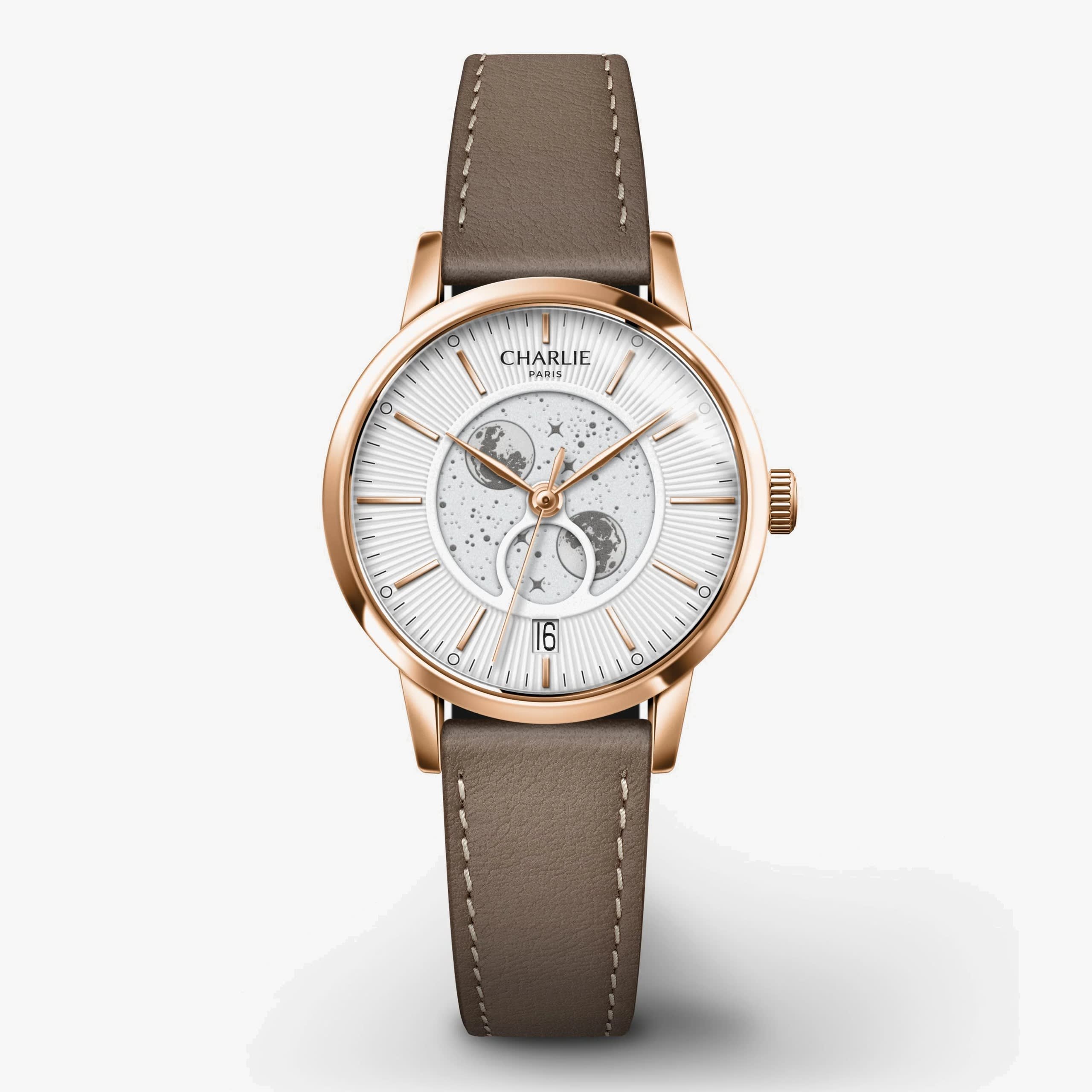 Charlie Paris Sully - Moon Phase - Rose gold & White