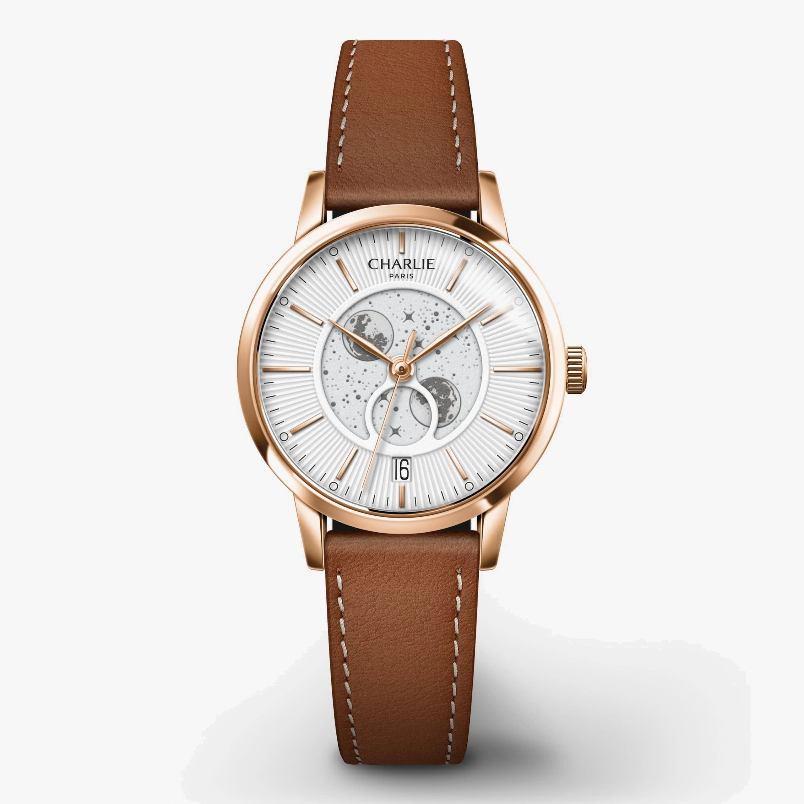 Charlie Paris Sully - Moon Phase - Rose gold & White