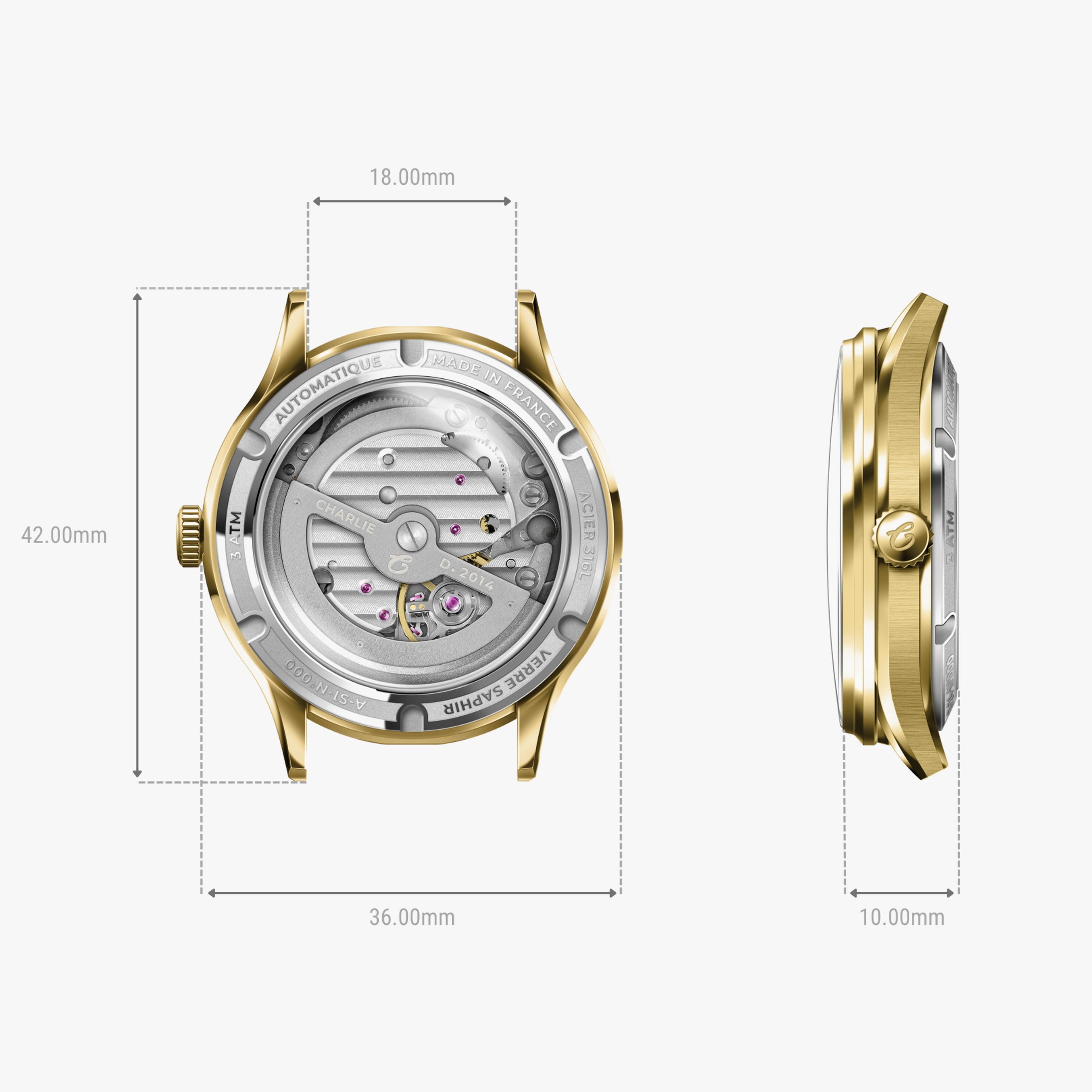Charlie Paris Initial 36 - Open Heart Day/Night - Golden