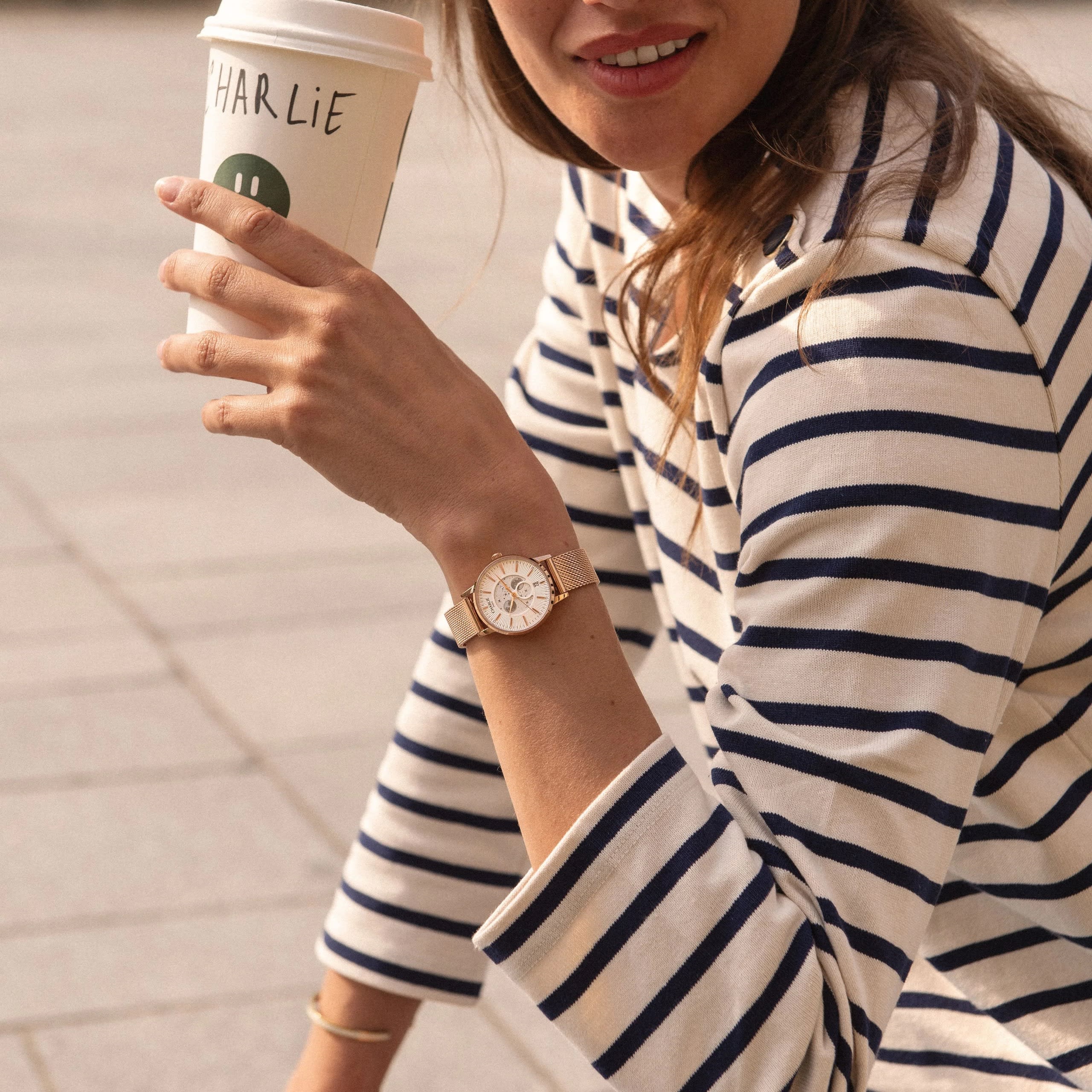 Charlie Paris Sully - Moon Phase - Rose gold & White