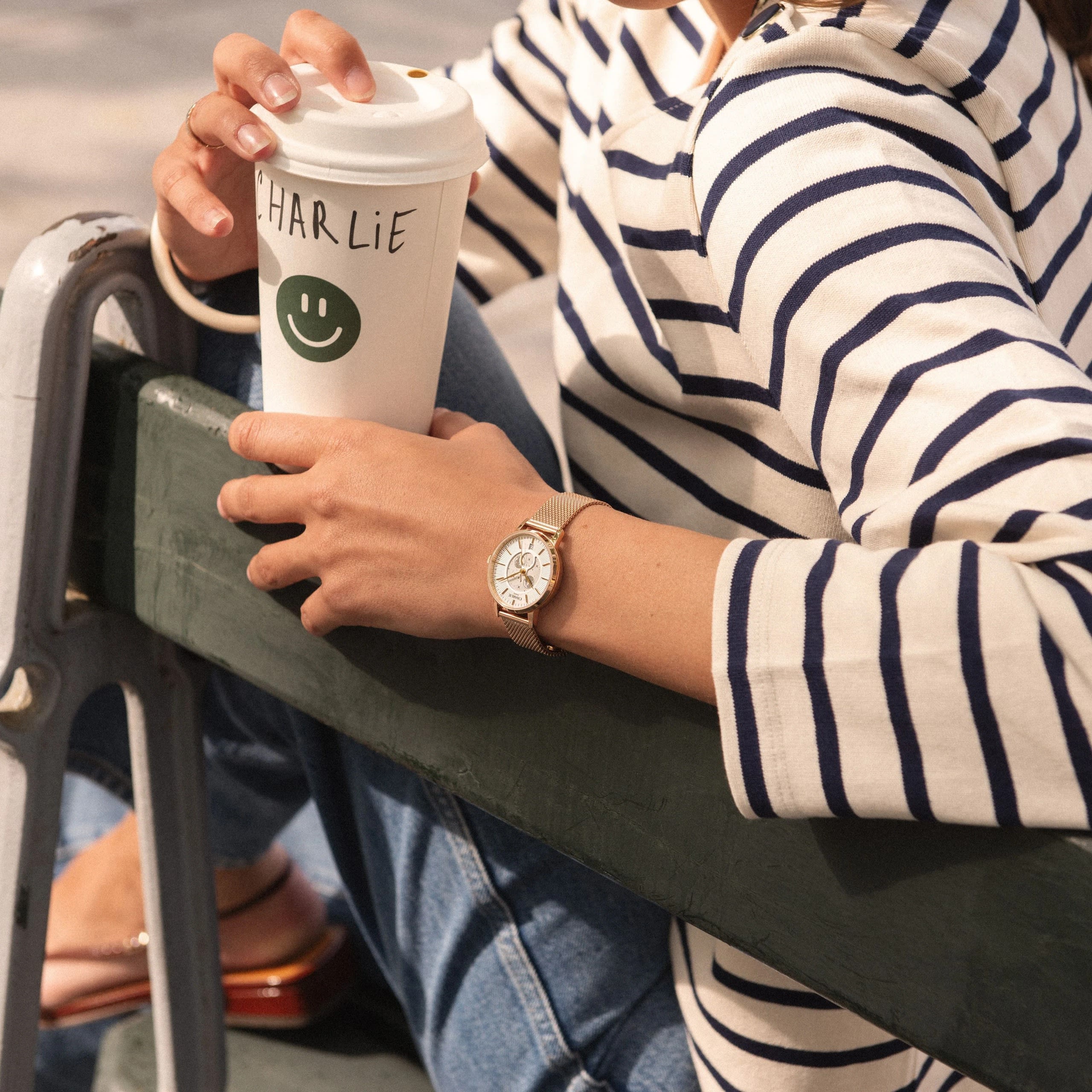 Charlie Paris Sully - Moon Phase - Rose gold & White