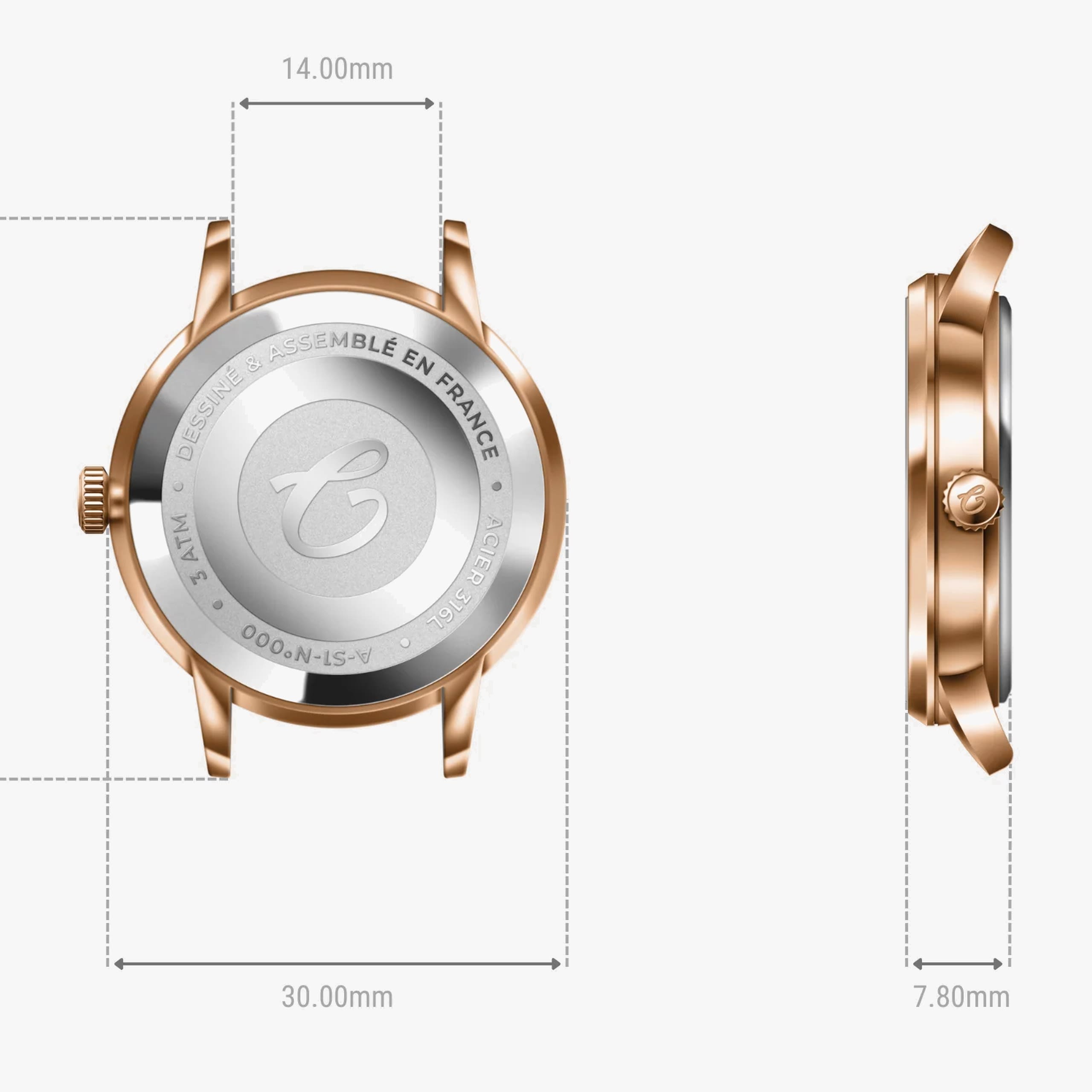 Charlie Paris Sully - Moon Phase - Rose gold & White