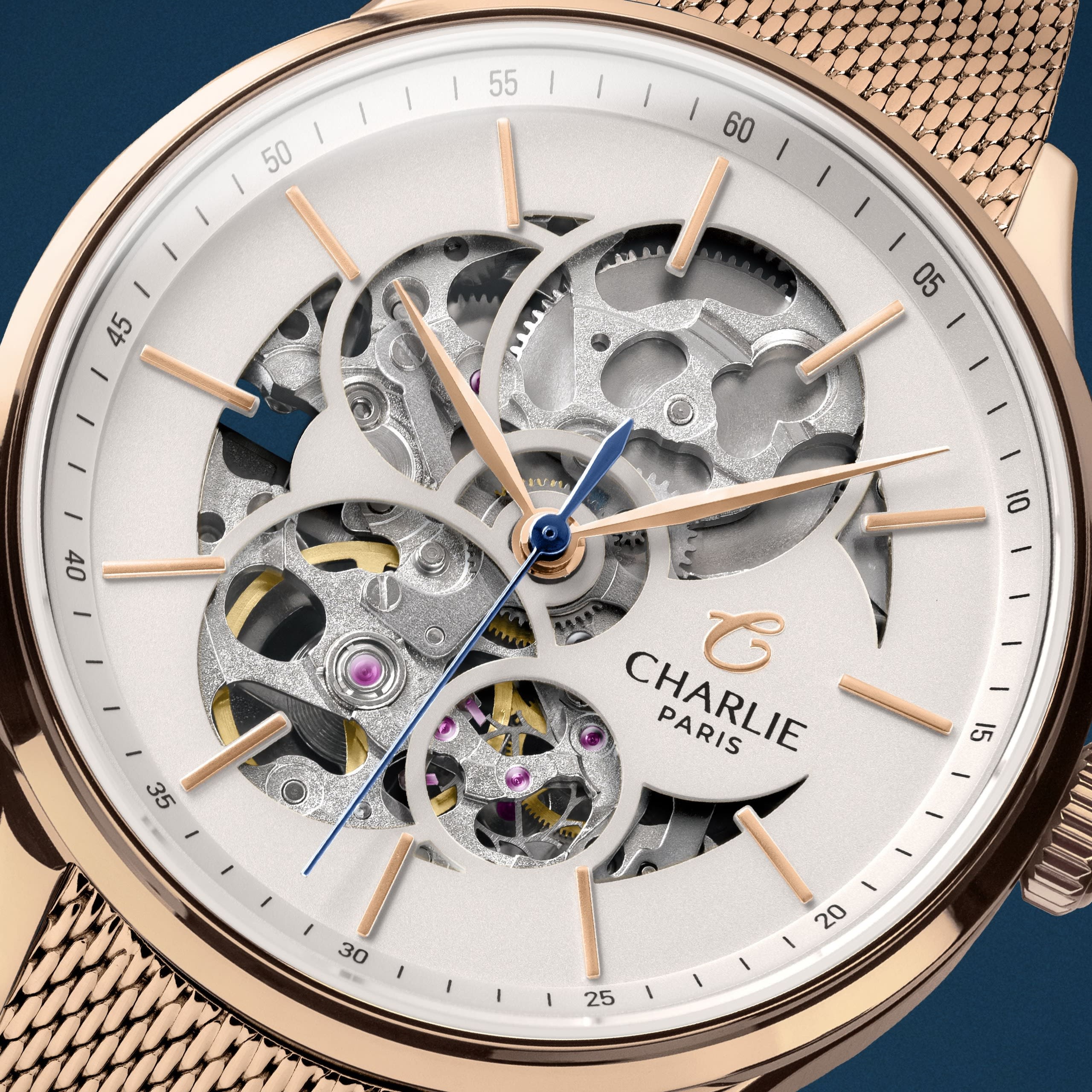 Charlie Paris Initial 36 - Openwork - Rose gold