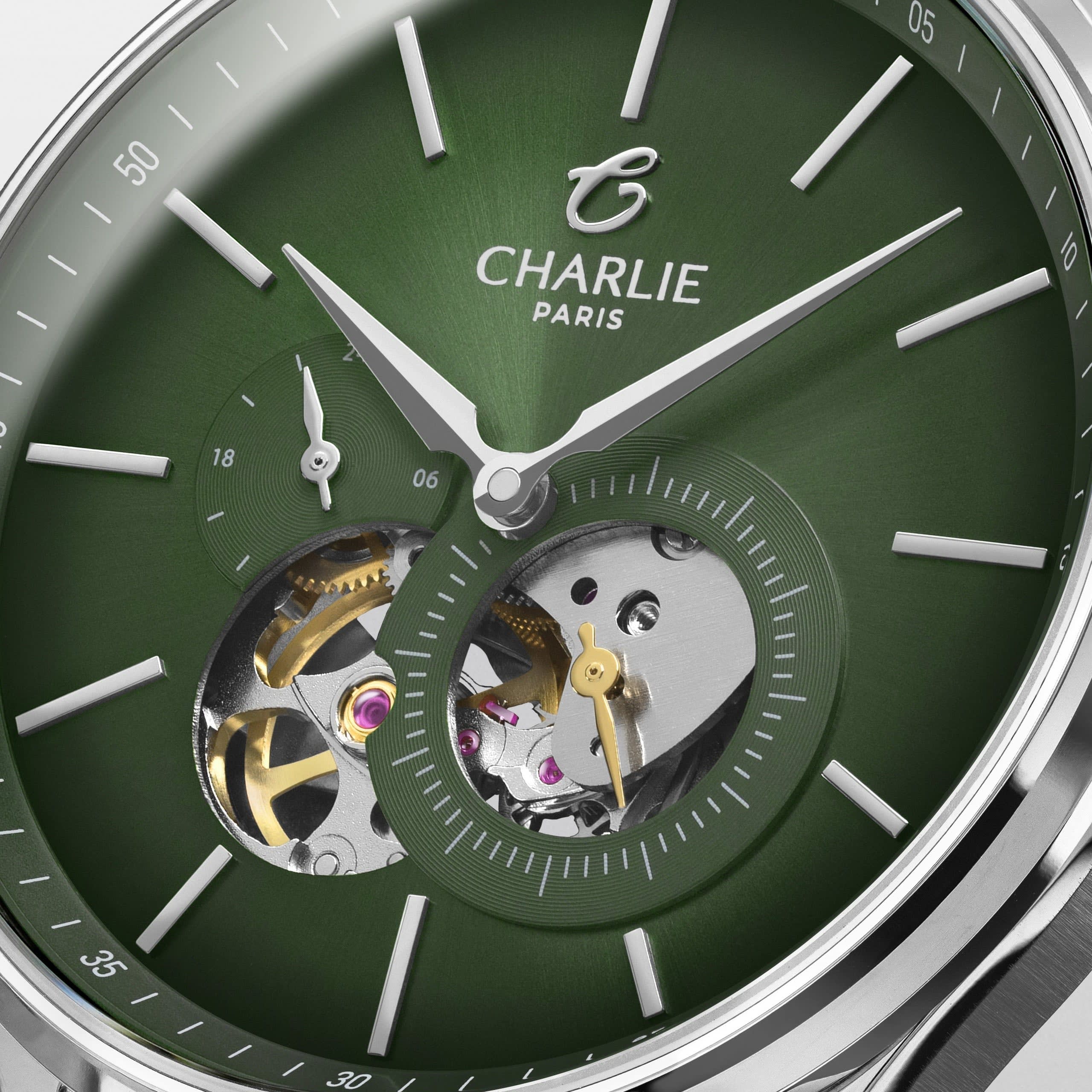 Charlie Paris Initial - Open Heart - Sage