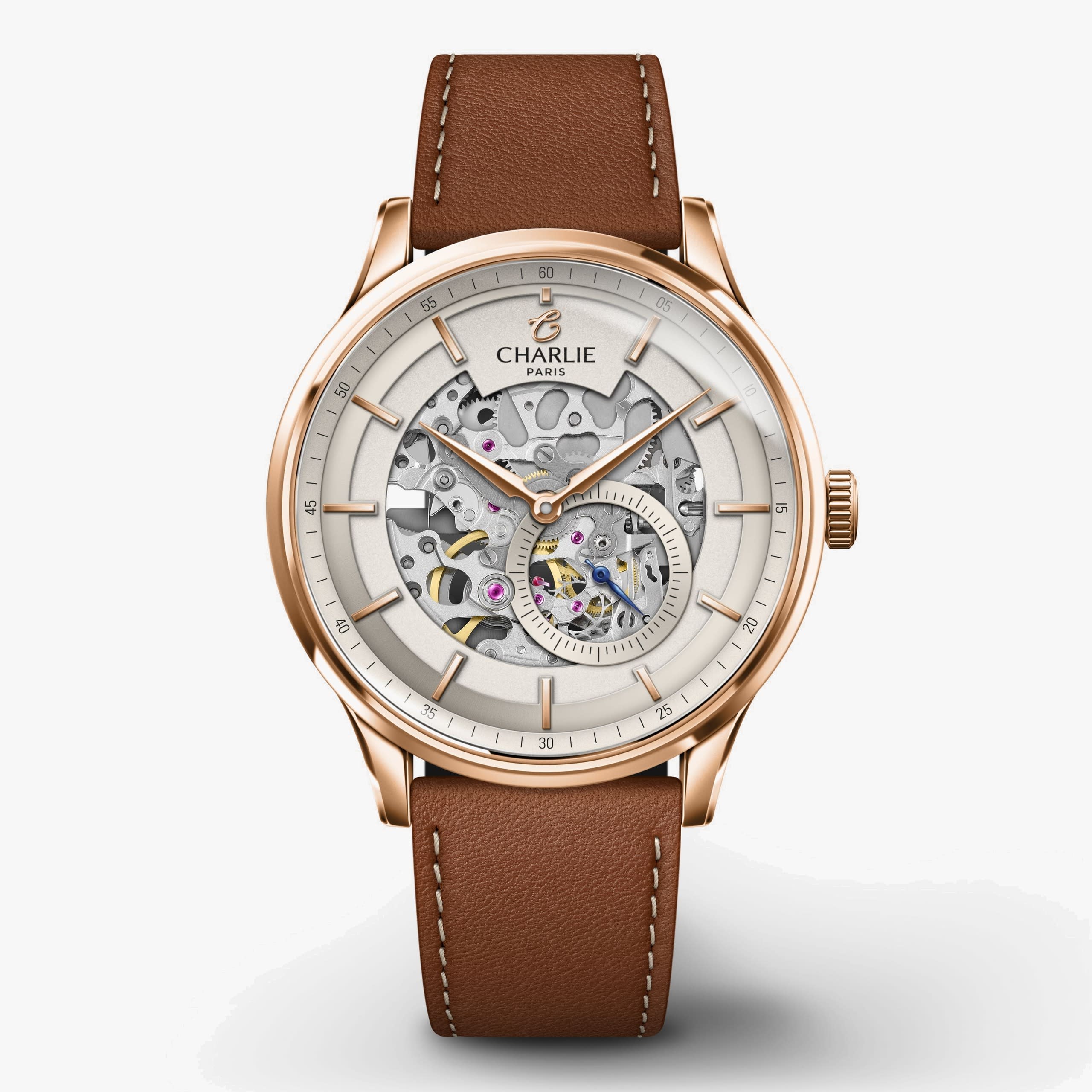 Charlie Paris Initial - Skeleton - Rose gold