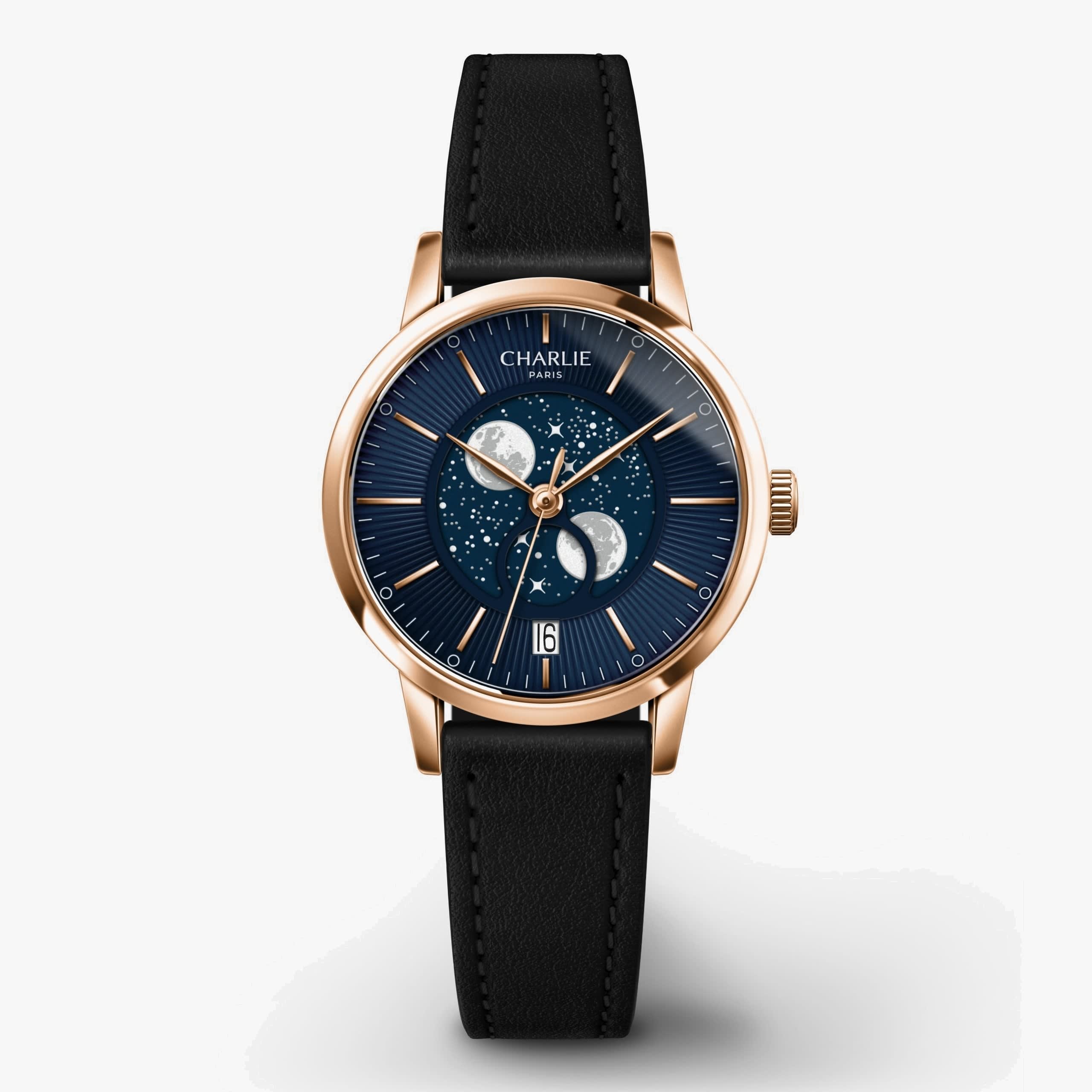 Charlie Paris Sully - Moon Phase - Rose gold & Blue