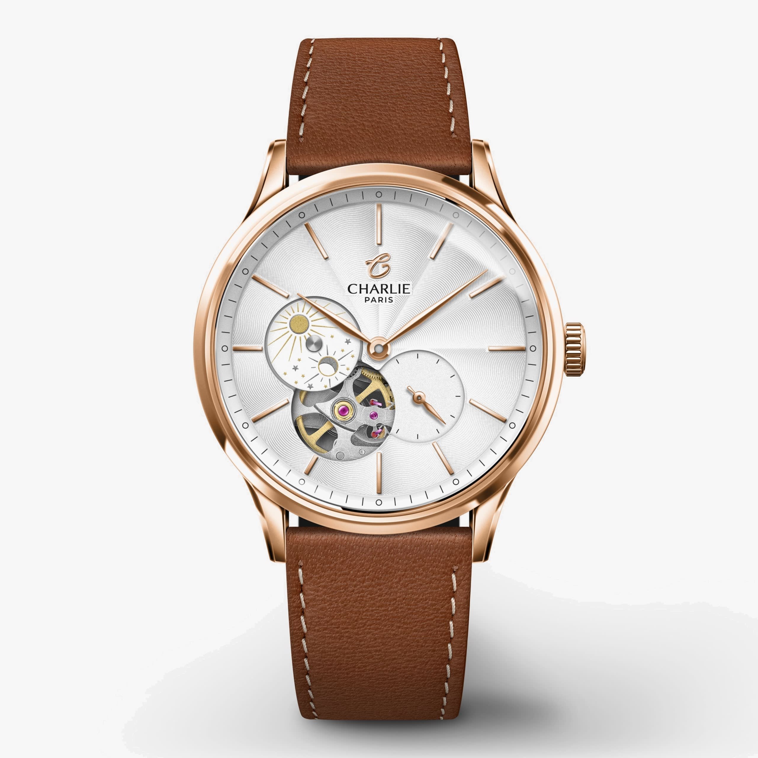 Charlie Paris Initial 36 - Open Heart Day/Night - Rose Gold
