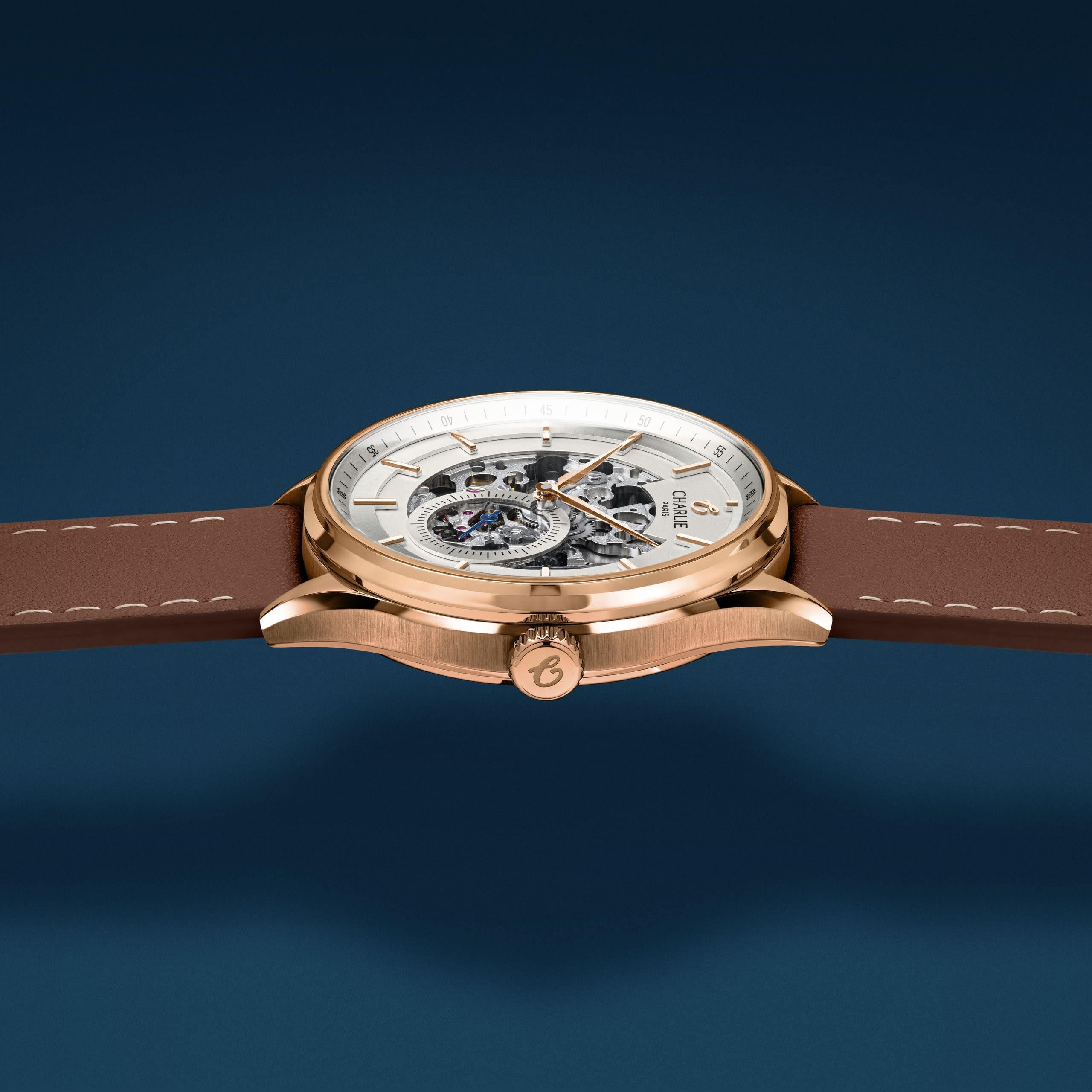 Charlie Paris Initial - Skeleton - Rose gold