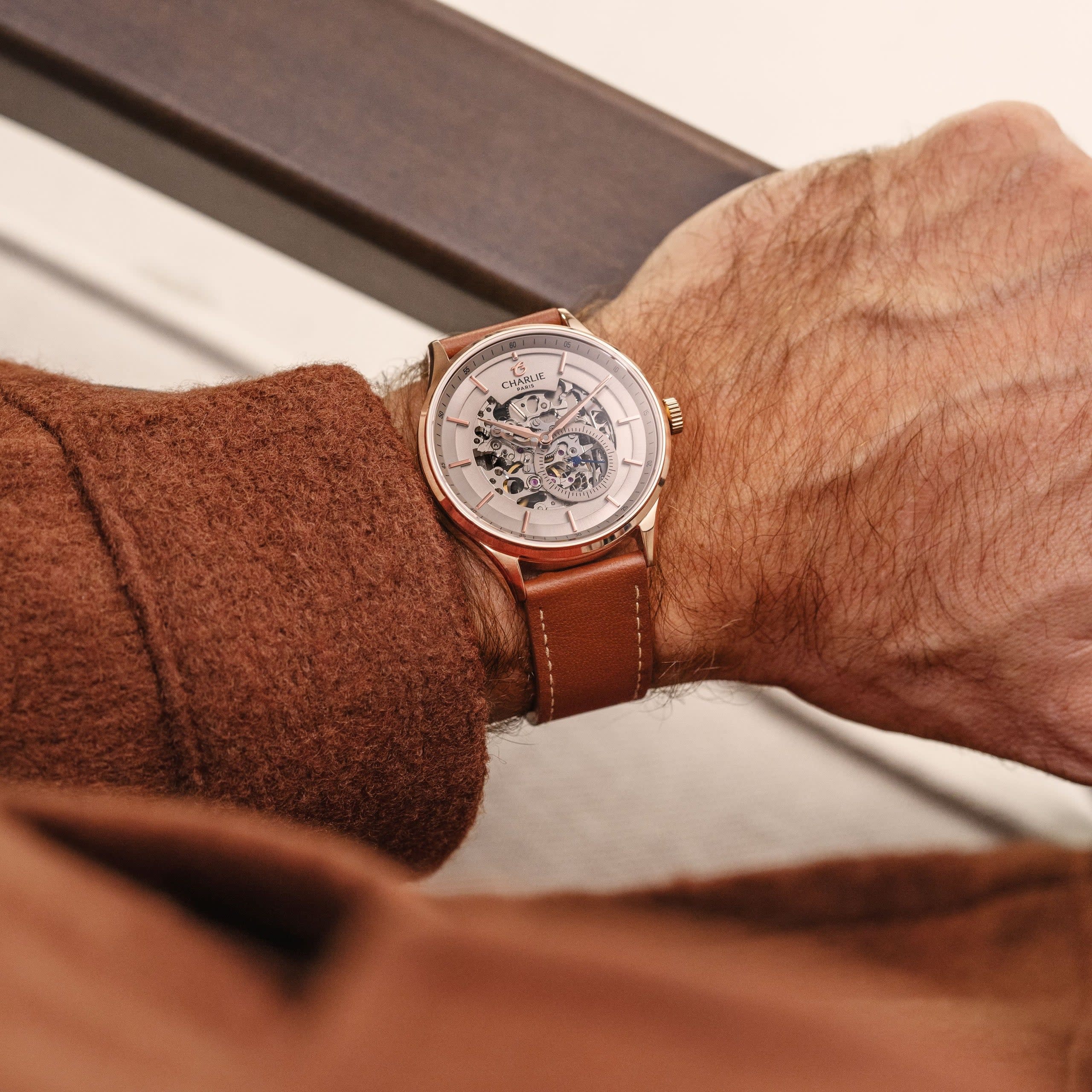 Charlie Paris Initial - Skeleton - Rose gold