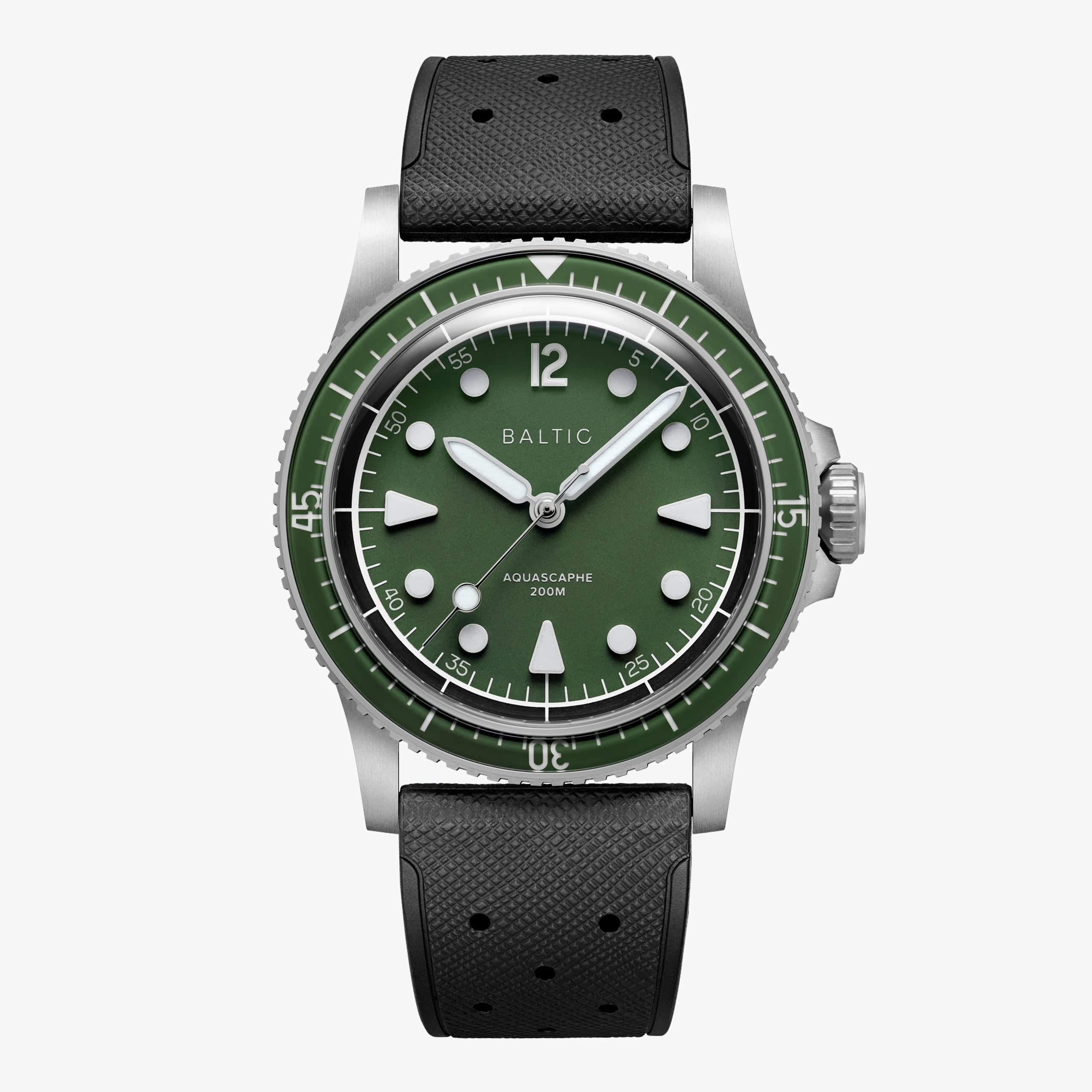Baltic Aquascaphe MK2 - Green - 37mm - Caucciù Nero