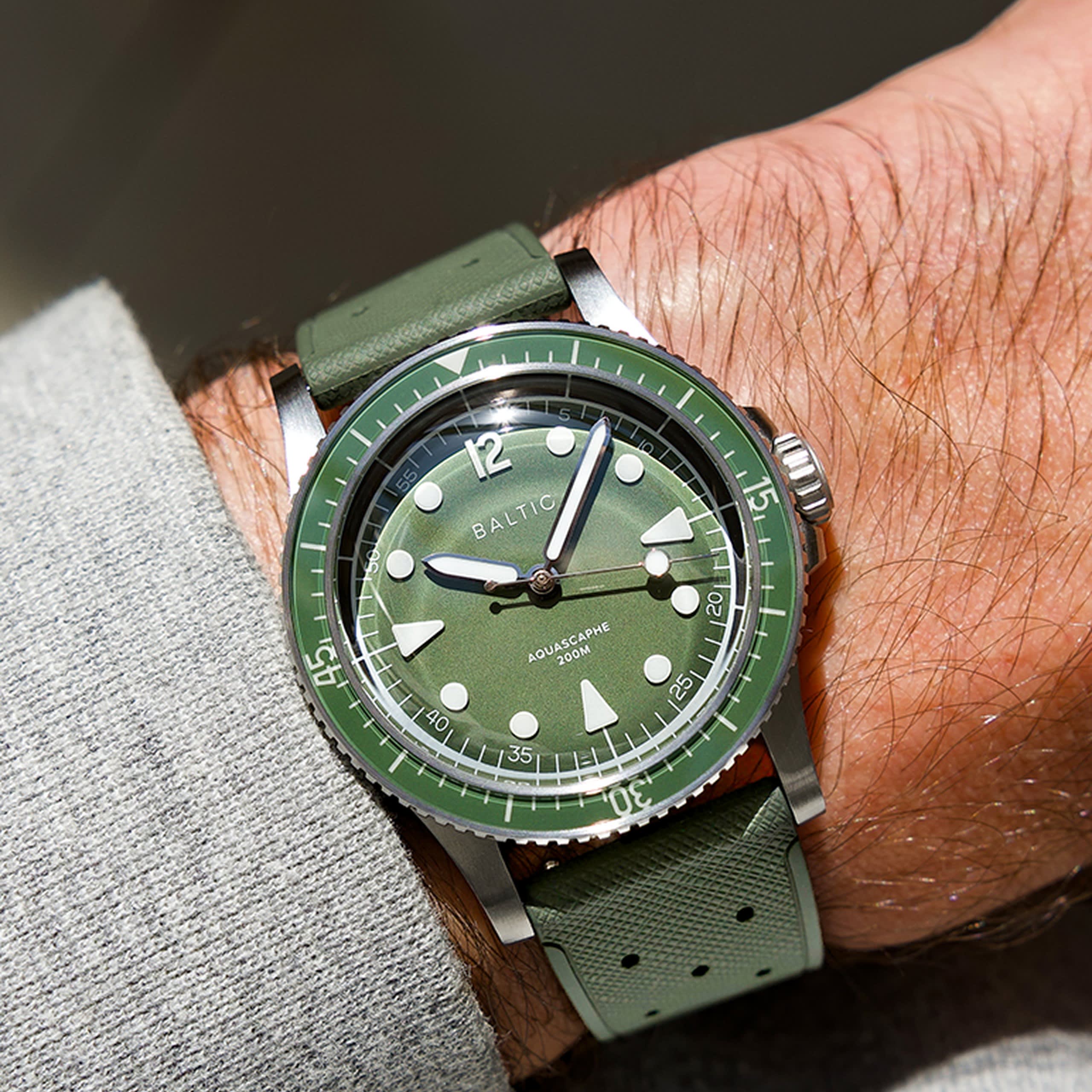 Baltic Aquascaphe MK2 - Green - 37mm - Caucciù Verde