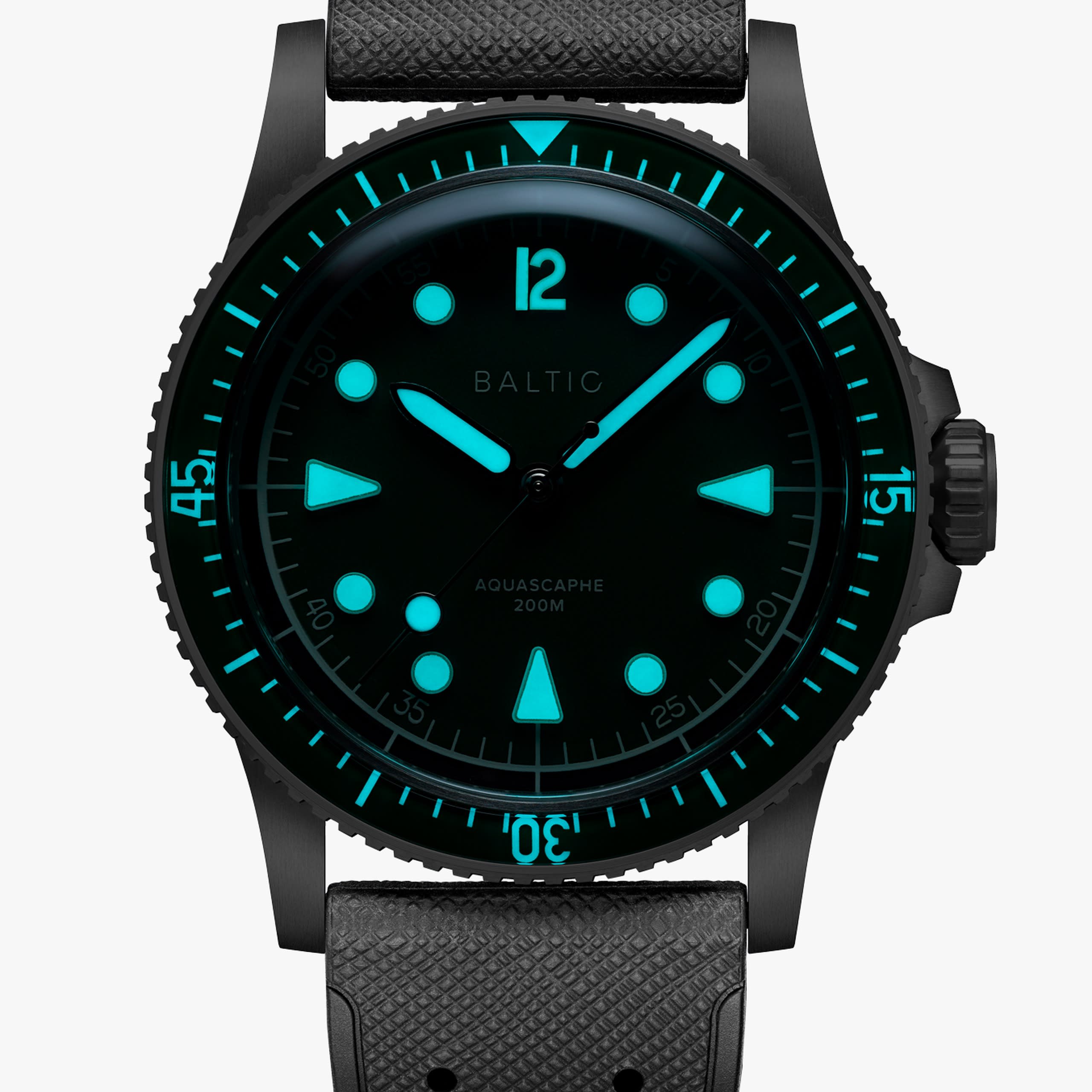 Baltic Aquascaphe MK2 - Green - 37mm - Caucciù Nero
