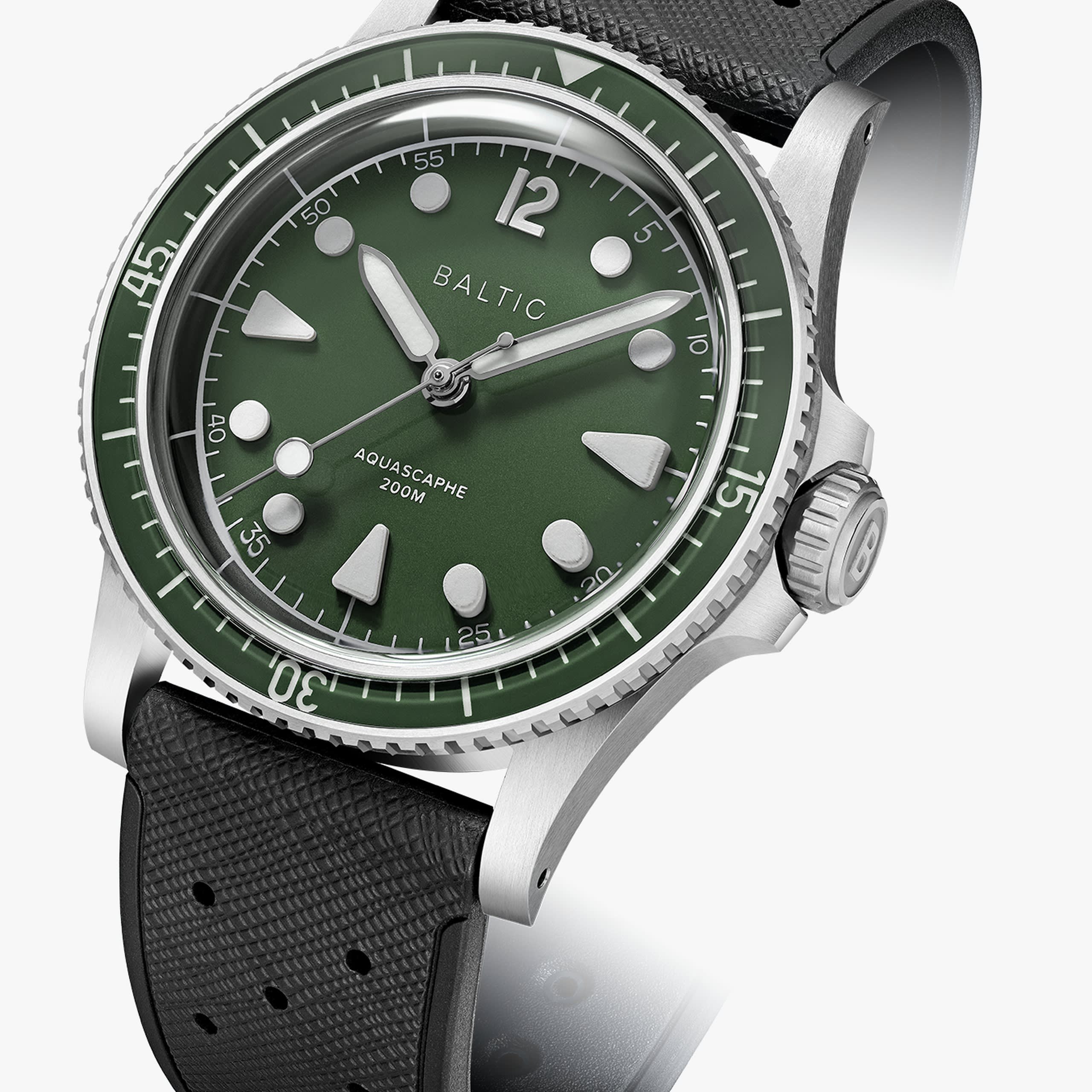 Baltic Aquascaphe MK2 - Green - 37mm - Caucciù Nero