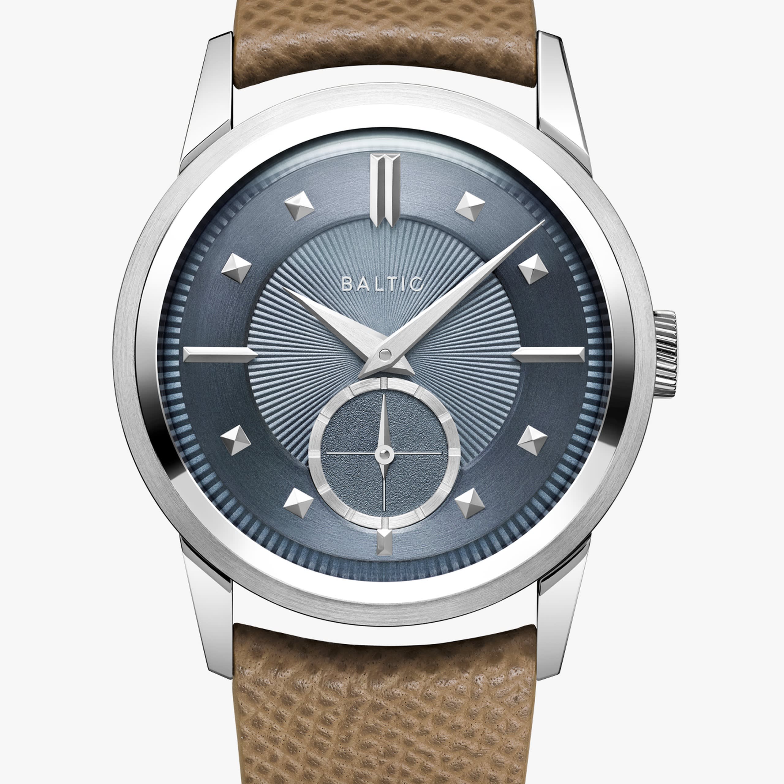 Baltic Prismic - Grey blue - Brazalete Milanesa + Piel Camel