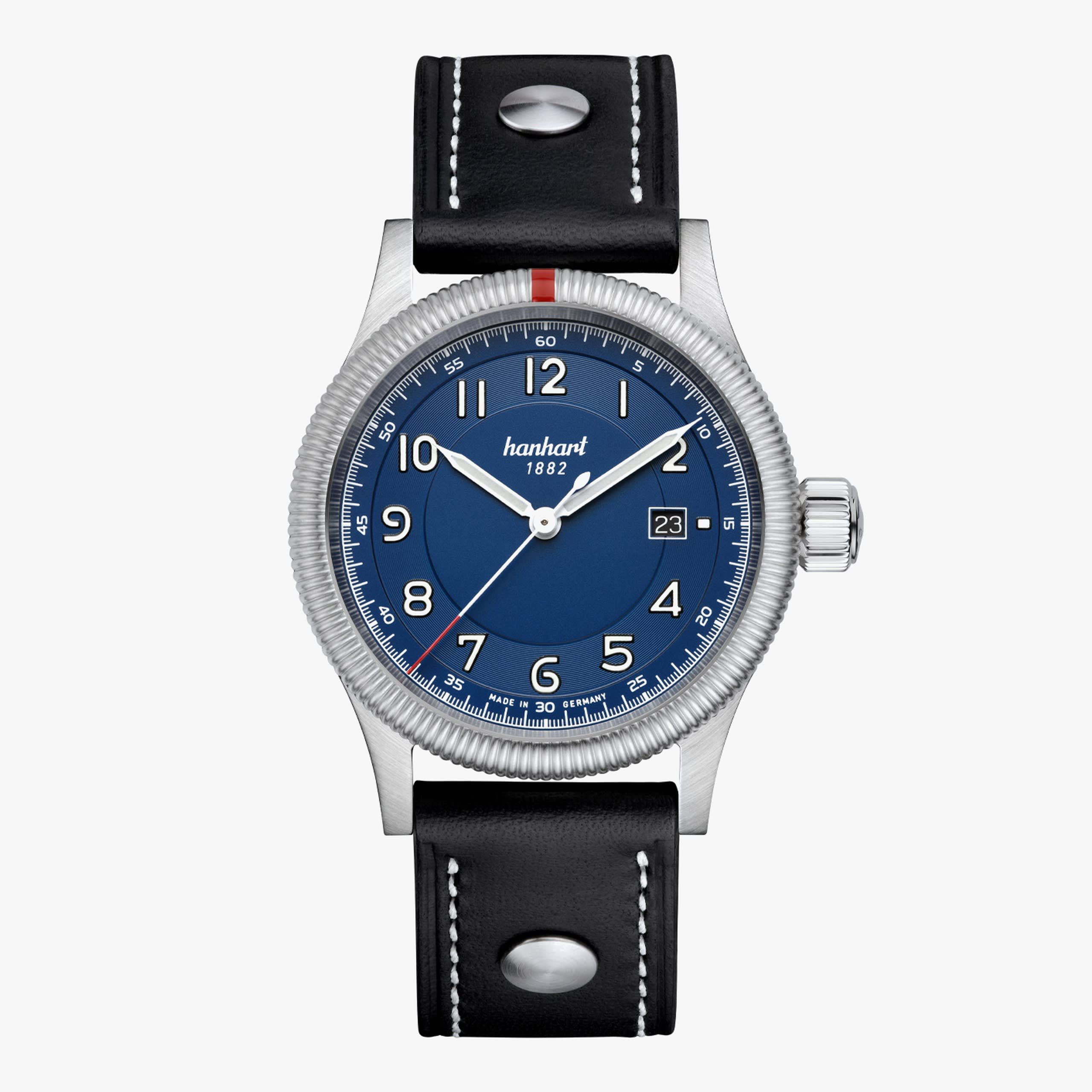 Hanhart Pioneer One blue, 42 mm
