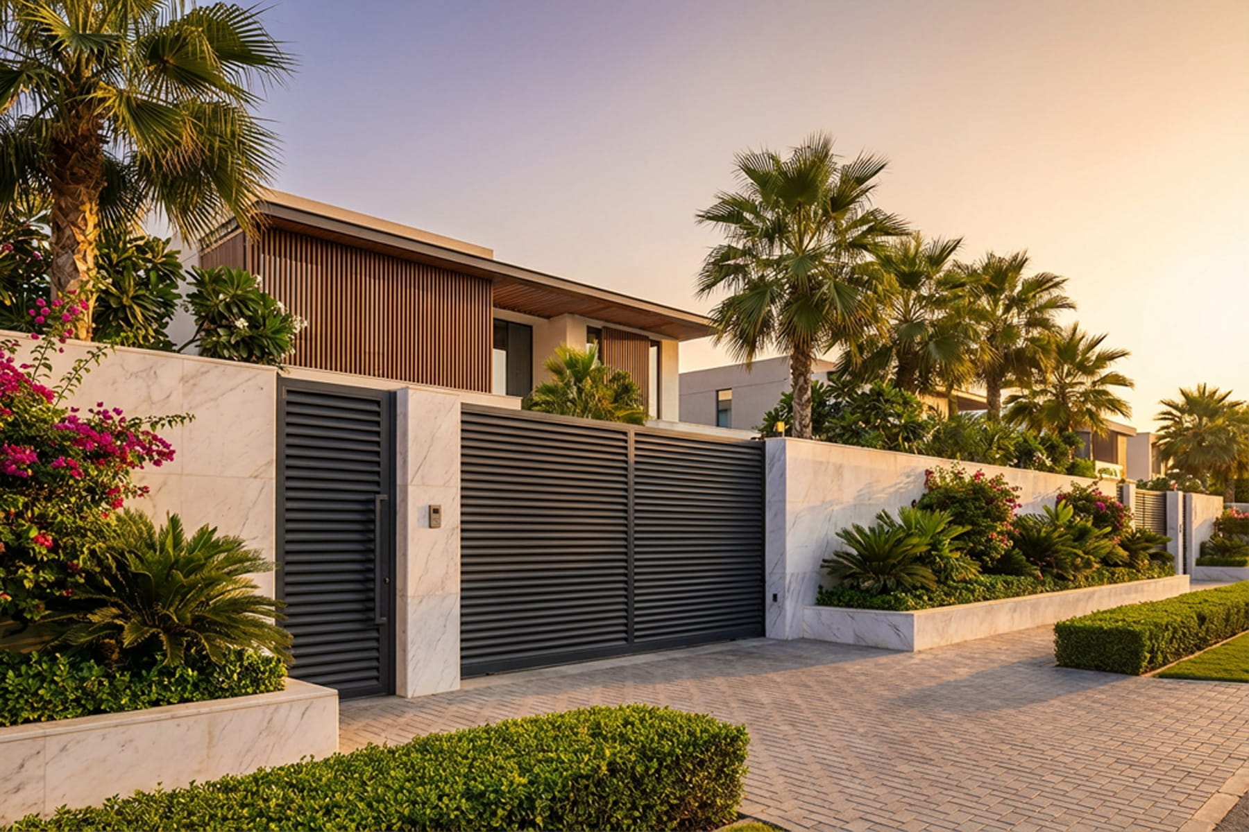 Modern aluminium boundary gate