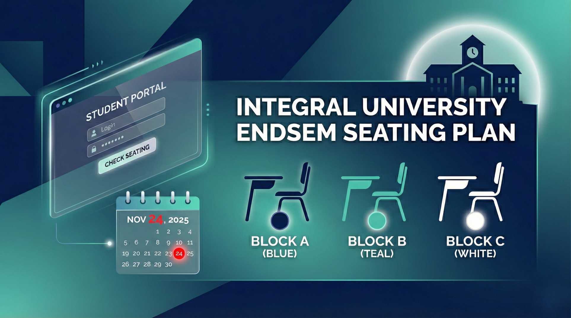 Banner for How to Check Your Integral University EndSem Seating Plan (2025–26) — Full Breakdown