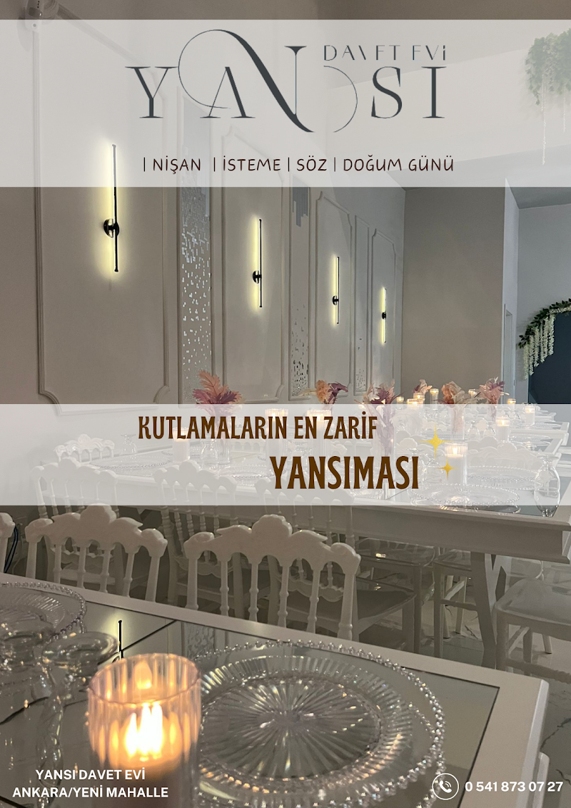 Yansı Davet Evi – Ankara Nişan, Kına, Doğum Günü ve Söz Mekanları - Fotoğraf 1