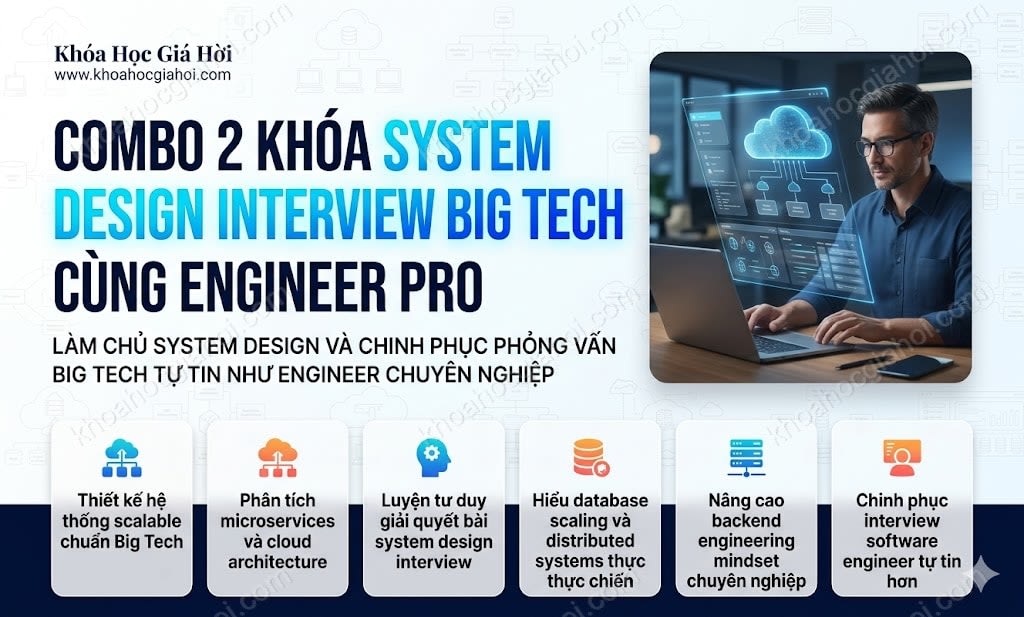 Combo 2 Khóa System Design Interview Big Tech Cùng Engineer Pro