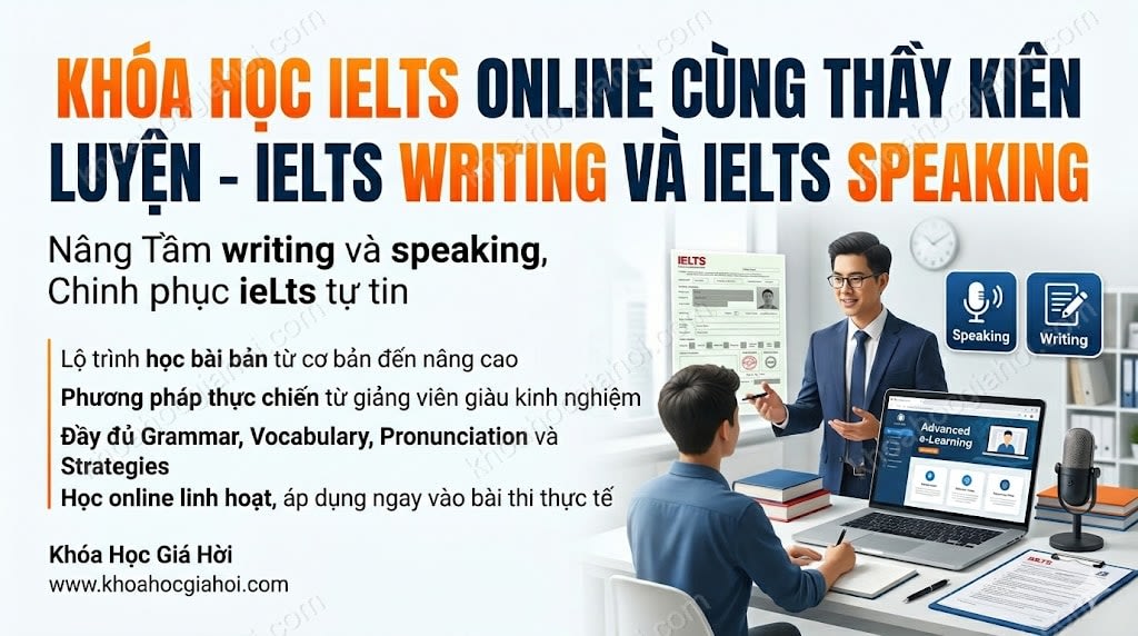 Khóa Học IELTS Online Cùng Thầy Kiên Luyện - IELTS Writing Và IELTS Speaking
