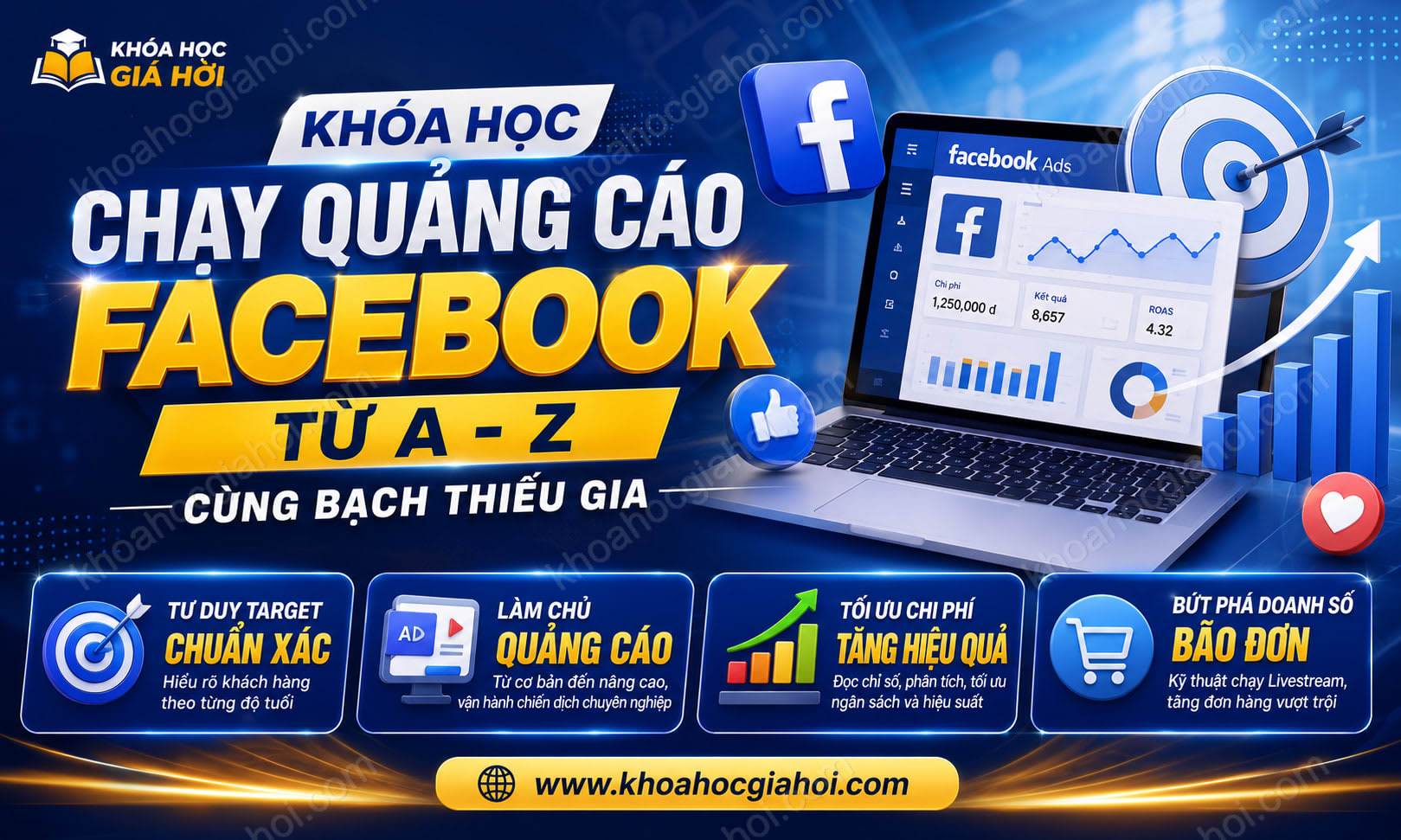 Khóa Học Chạy Quảng Cáo Facebook Từ A - Z Cùng Bạch Thiếu Gia