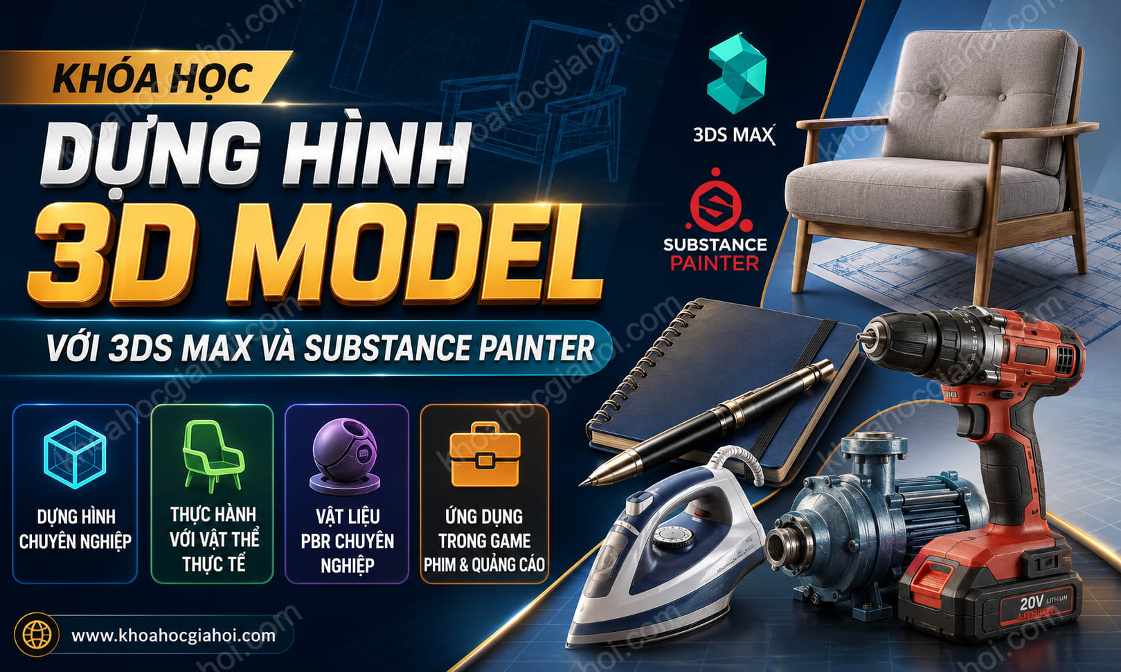 Khóa Học Dựng Hình 3d Model Với 3ds Max & Substance Painter