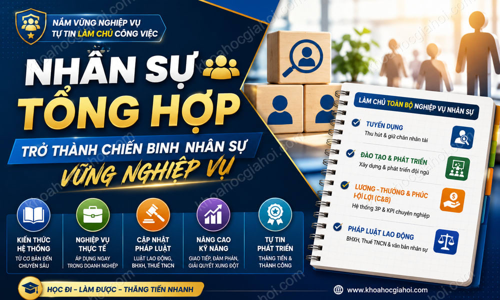Khóa Học Nhân Sự Tổng Hợp - Trở Thành Chiến Binh Nhân Sự Vững Nghiệp Vụ
