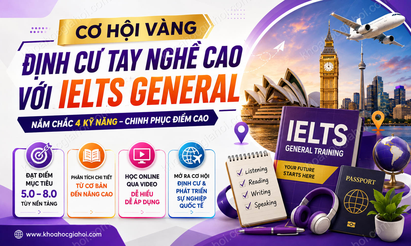 Khóa Học Cơ Hội Vàng Định Cư Tay Nghề Cao Với Ielts General