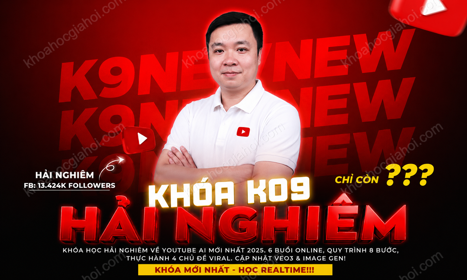 Khóa Học Hải Nghiêm K09 Mới Nhất 9/2025 – Học Veo3 & Tư Duy Xây Kênh Youtube