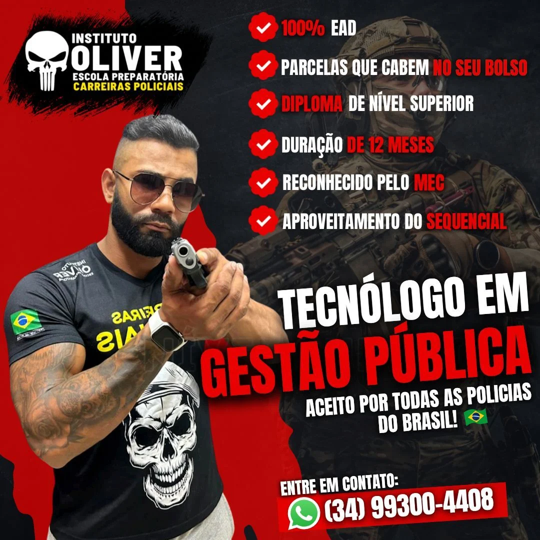 Imagem do curso Curso Superior Tecnólogo de Gestão Pública 100% EAD em 12 meses - Instituto Óliver -