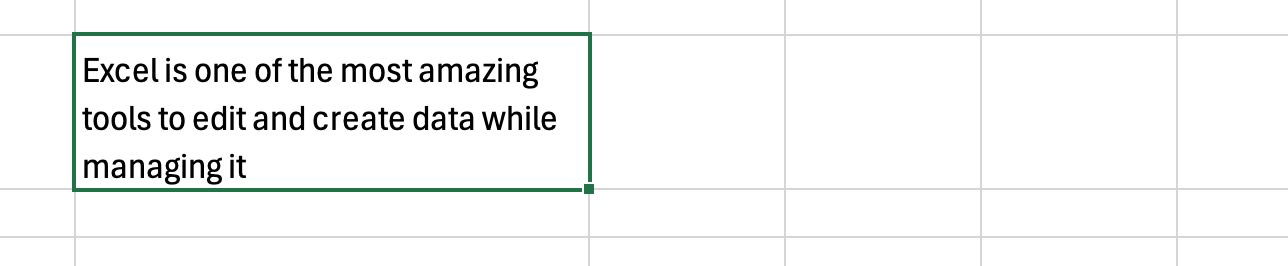 An image showing the text wrapped around a cell